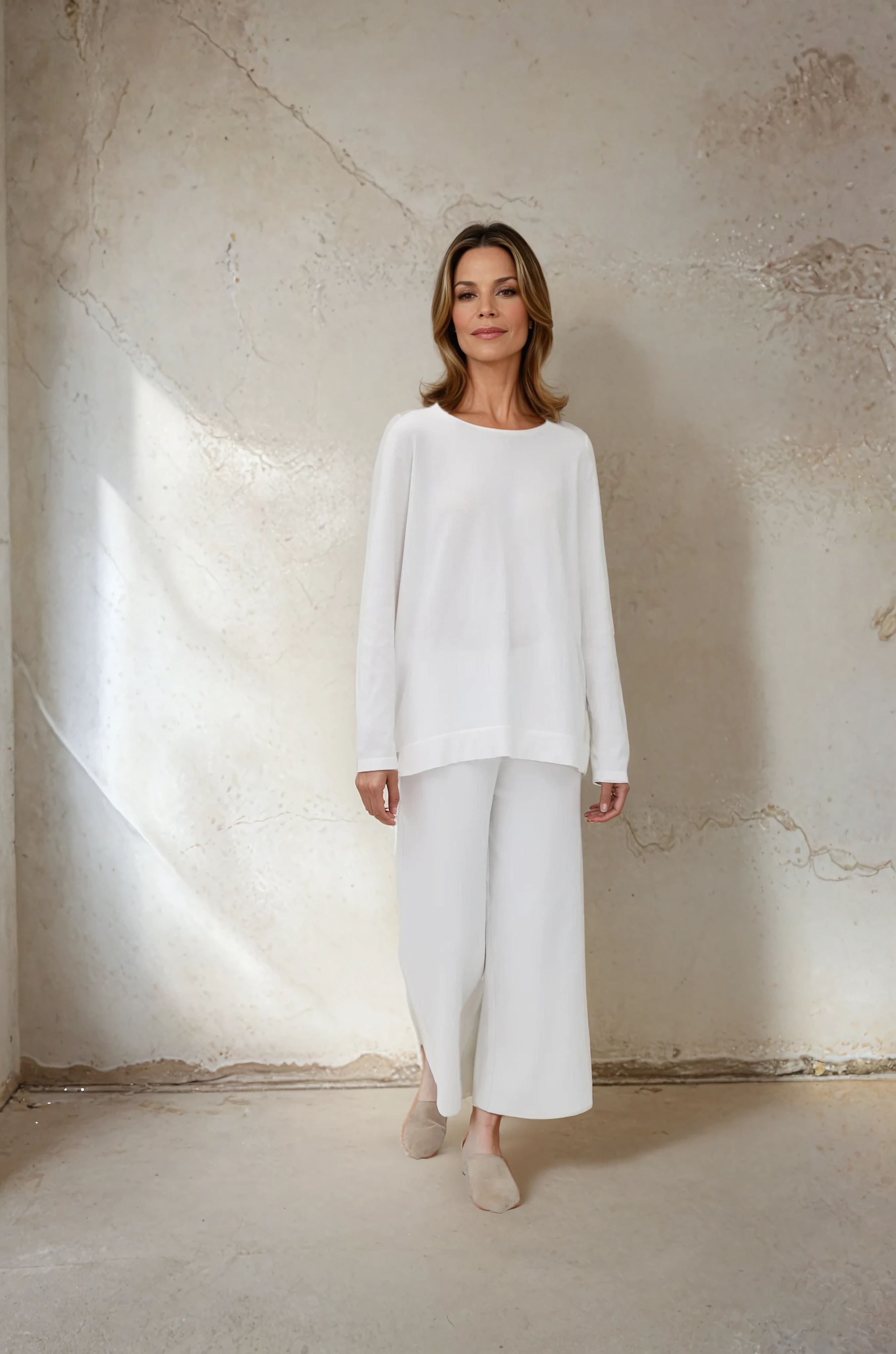 STEVIE LONG SLEEVE CREW IN KNIT PIMA COTTON - Jarbo