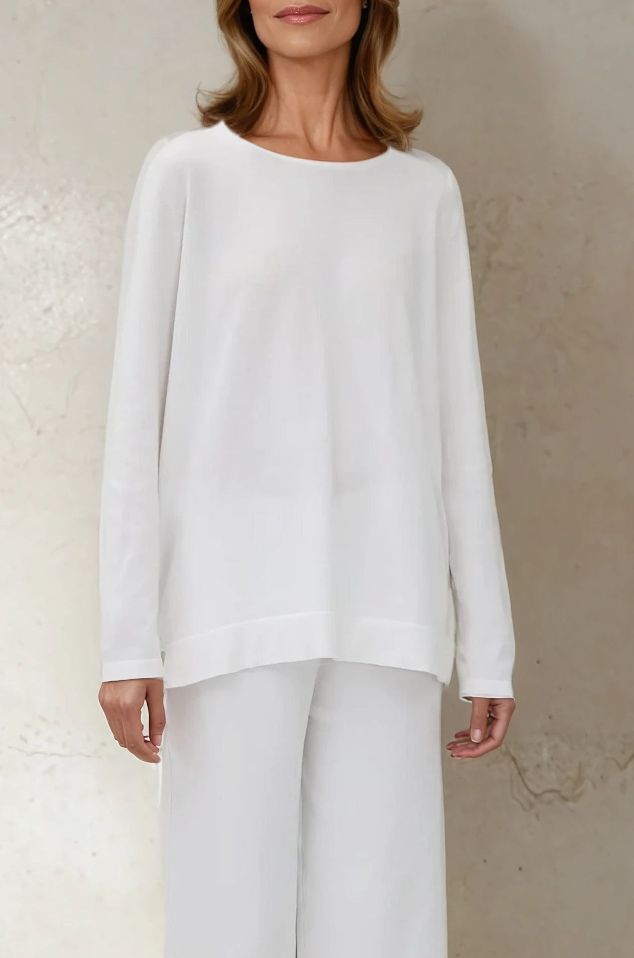 STEVIE LONG SLEEVE CREW IN KNIT PIMA COTTON - Jarbo