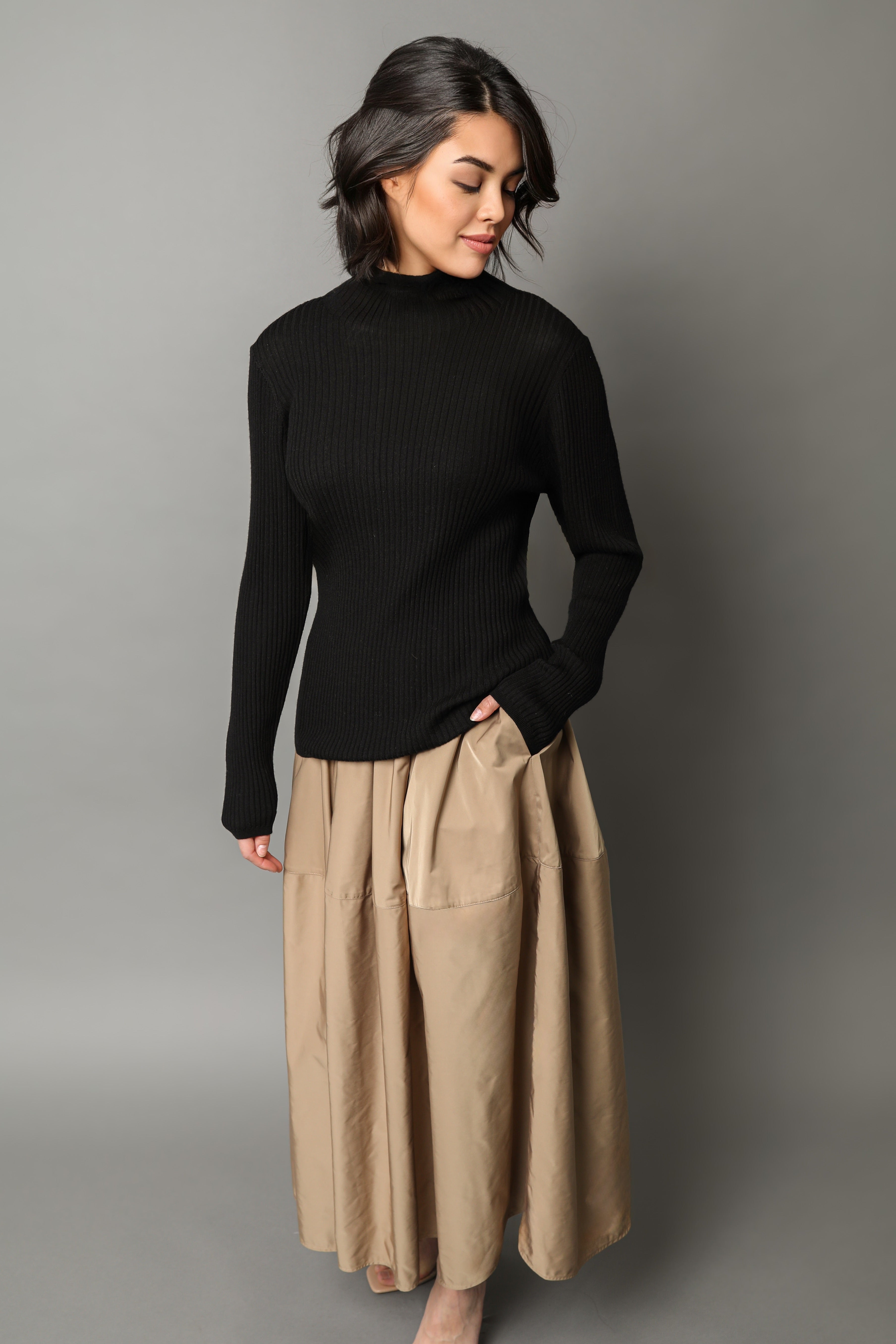STRATO RIBBED TURTLENECK IN FINE MERINO - Jarbo
