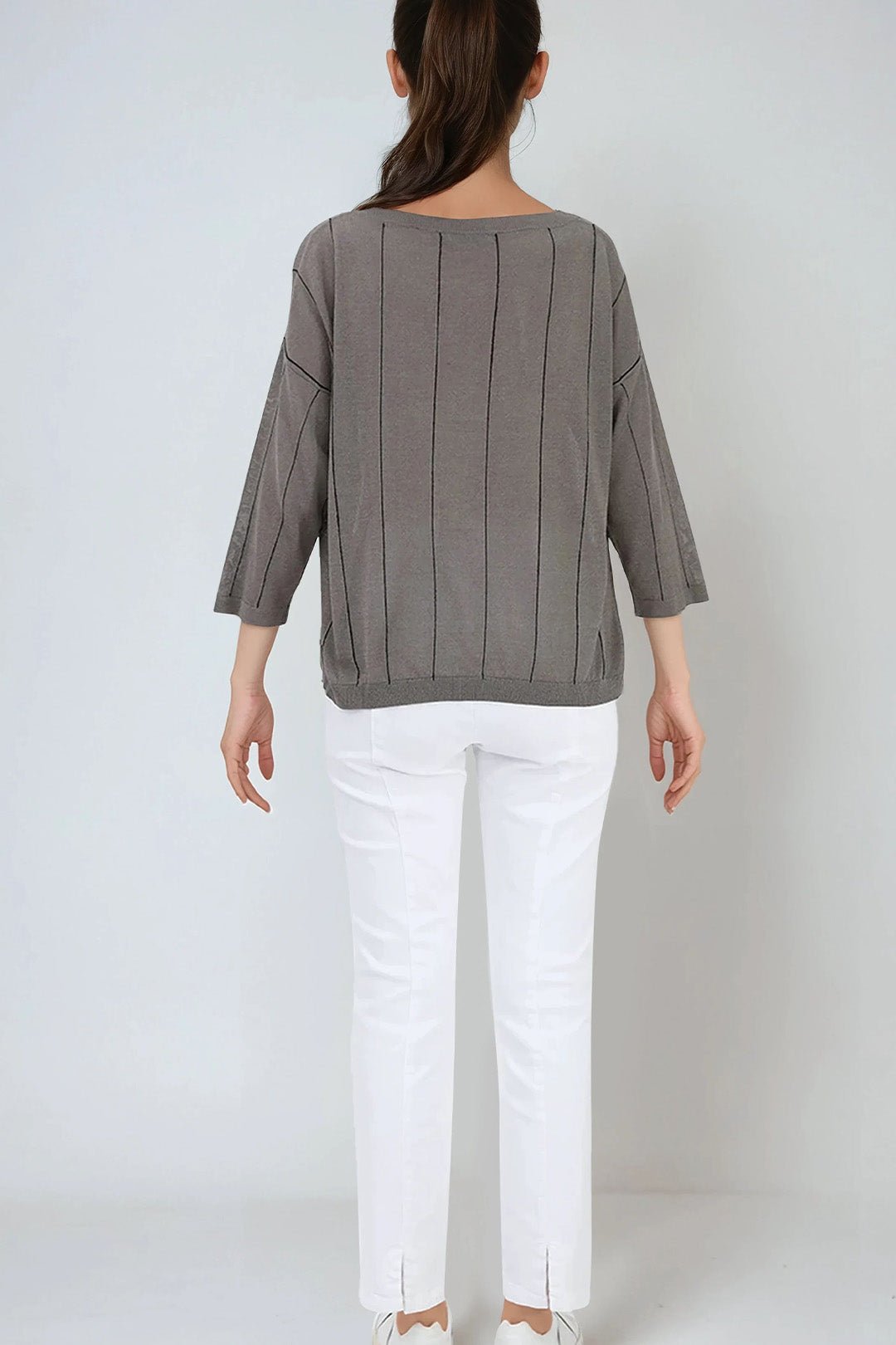 STRATUS STRIPED WIDE NECK TOP IN HIGH TWIST COTTON - Jarbo