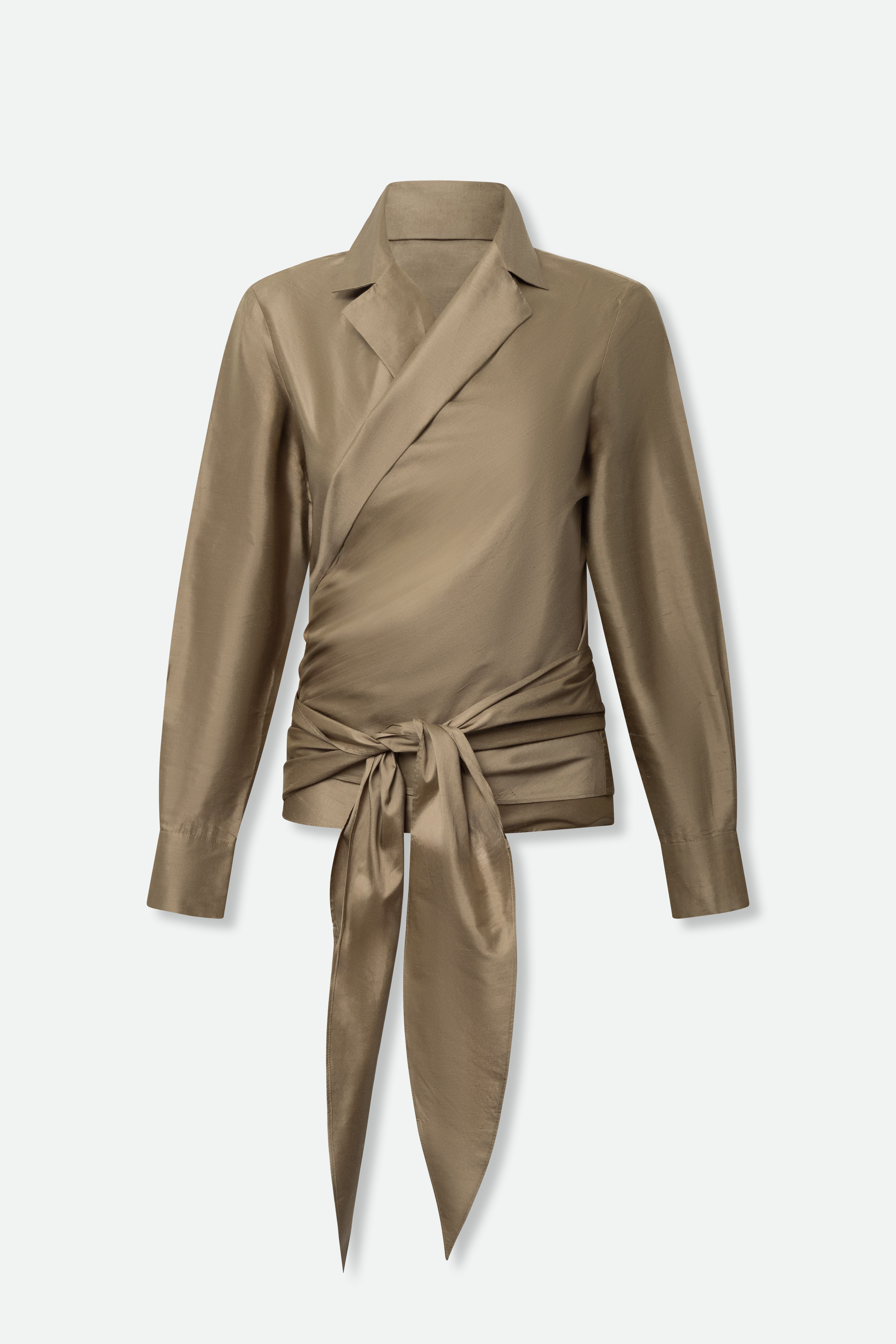 TORINO WRAP SHIRT IN DUPIONI SILK - Jarbo