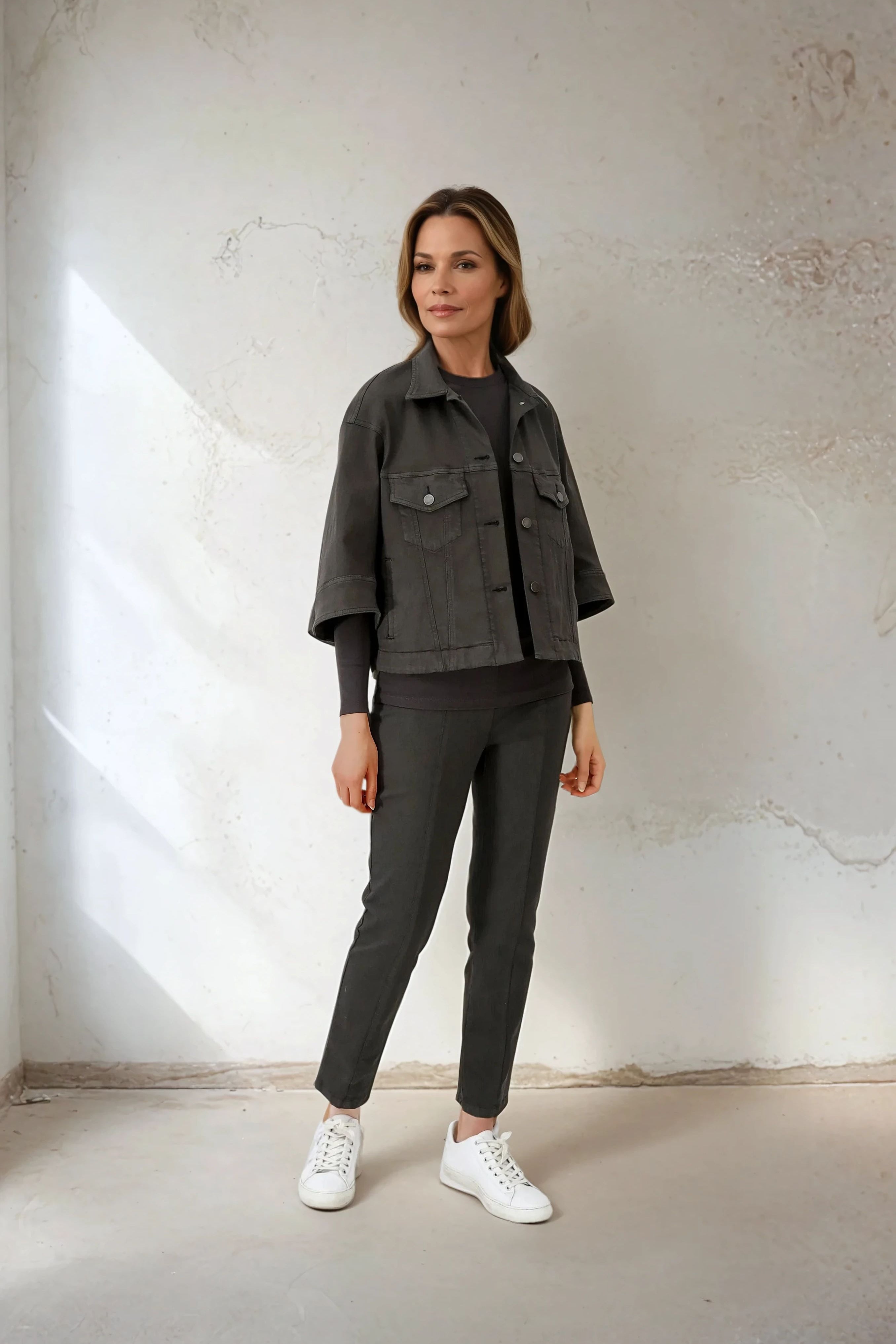 VENETO JACKET GARMENT - DYED ITALIAN STRETCH DENIM - Jarbo