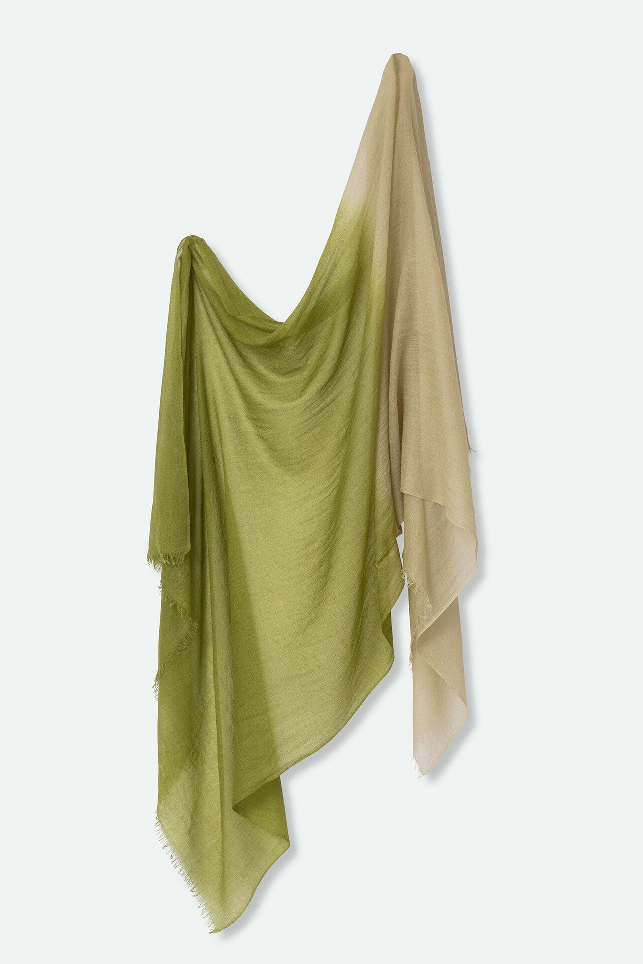 VERDE ARMY LIGHTWEIGHT SCARF IN HAND DYED CASHMERE - Jarbo
