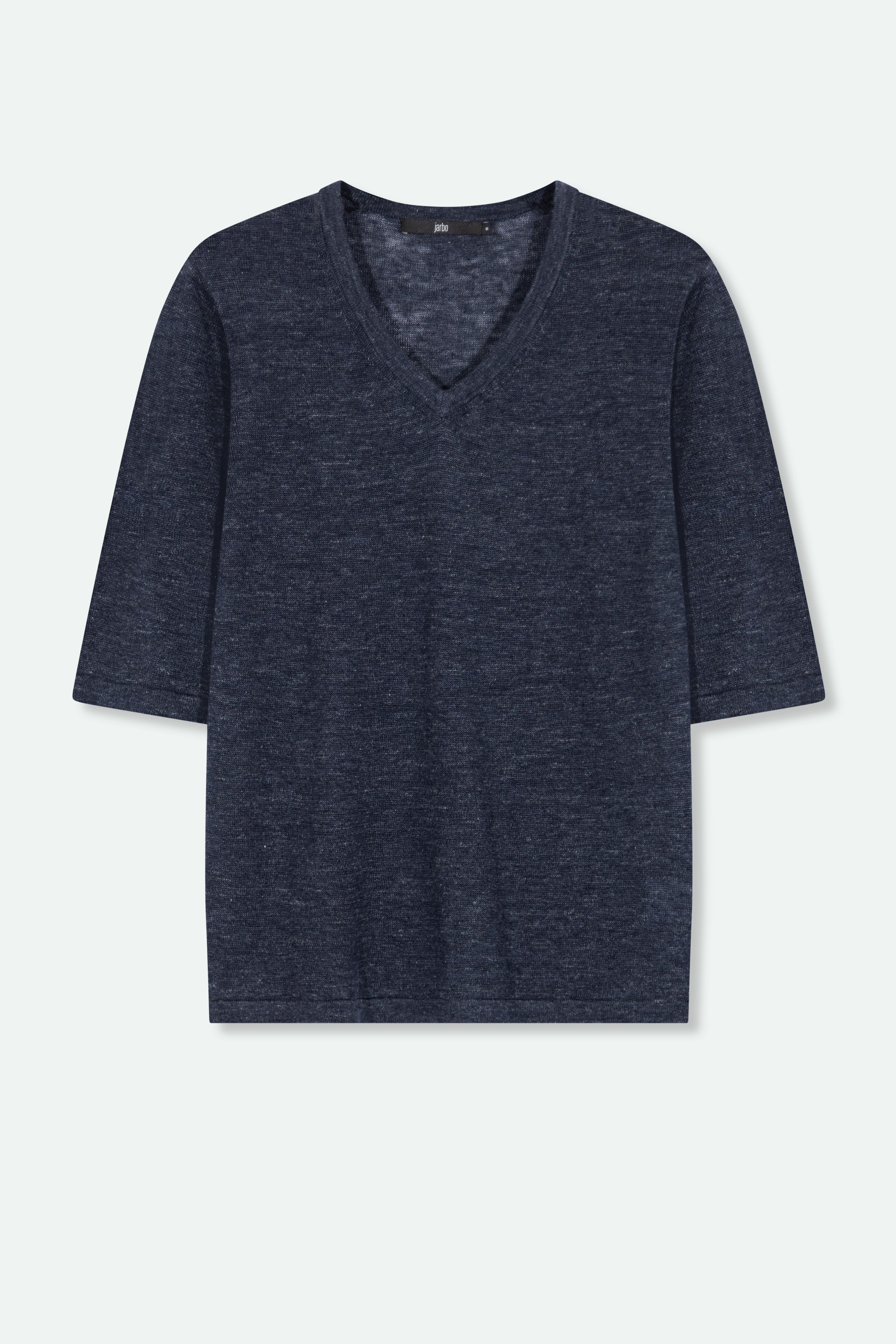 VERO V-NECK IN FINE GAUGE ITALIAN LINEN KNIT - Jarbo