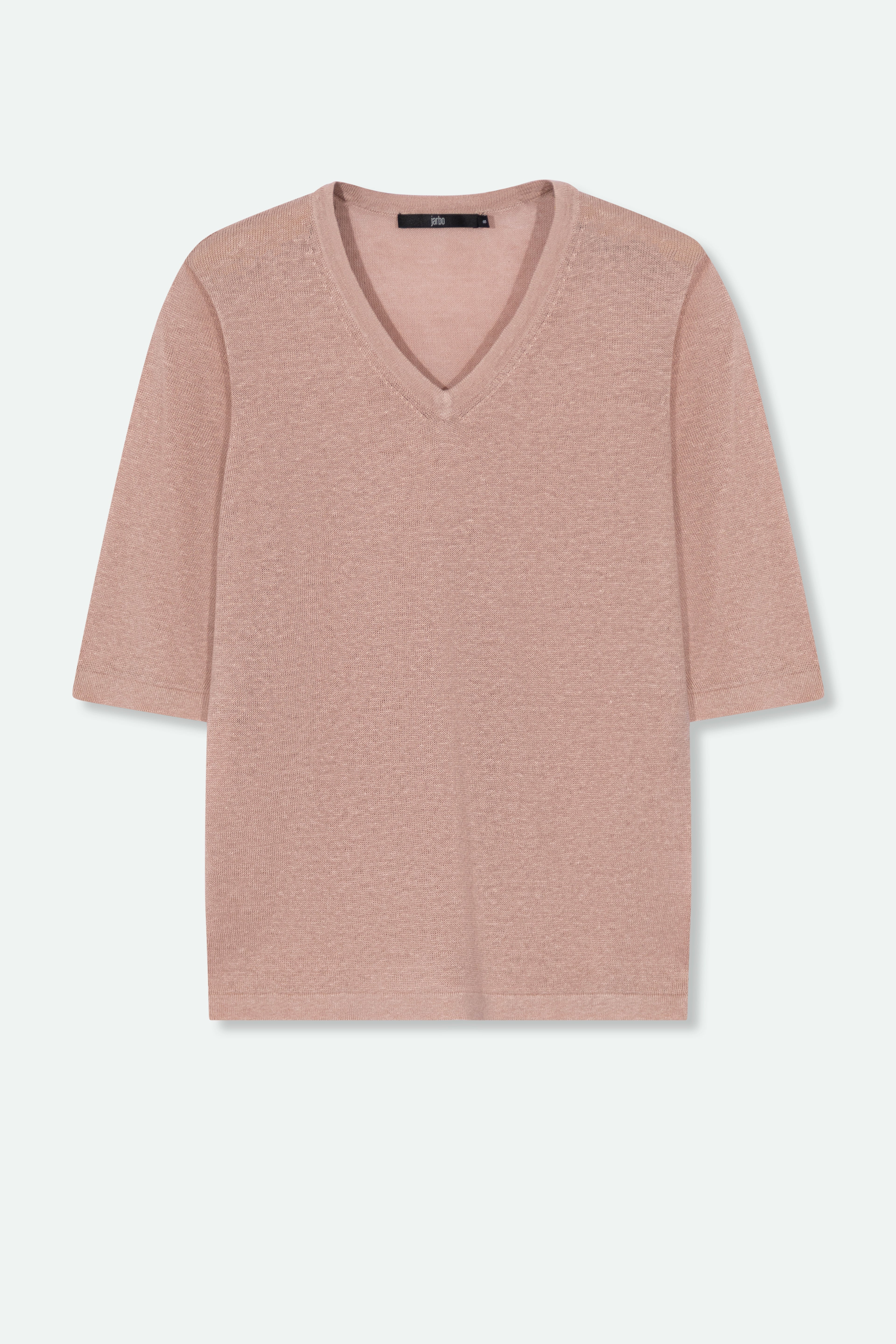 VERO V-NECK IN FINE GAUGE ITALIAN LINEN KNIT - Jarbo