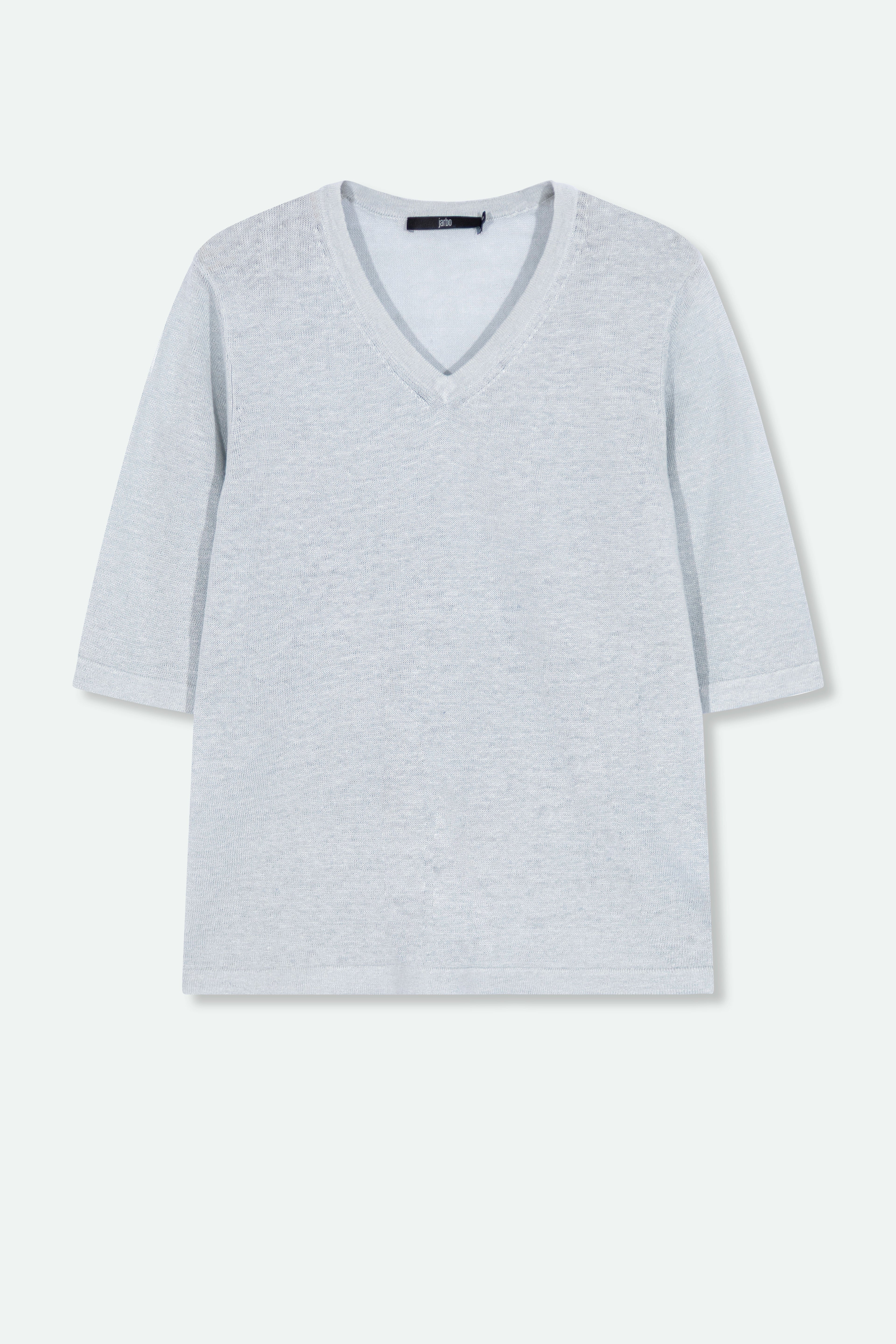 VERO V-NECK IN FINE GAUGE ITALIAN LINEN KNIT - Jarbo