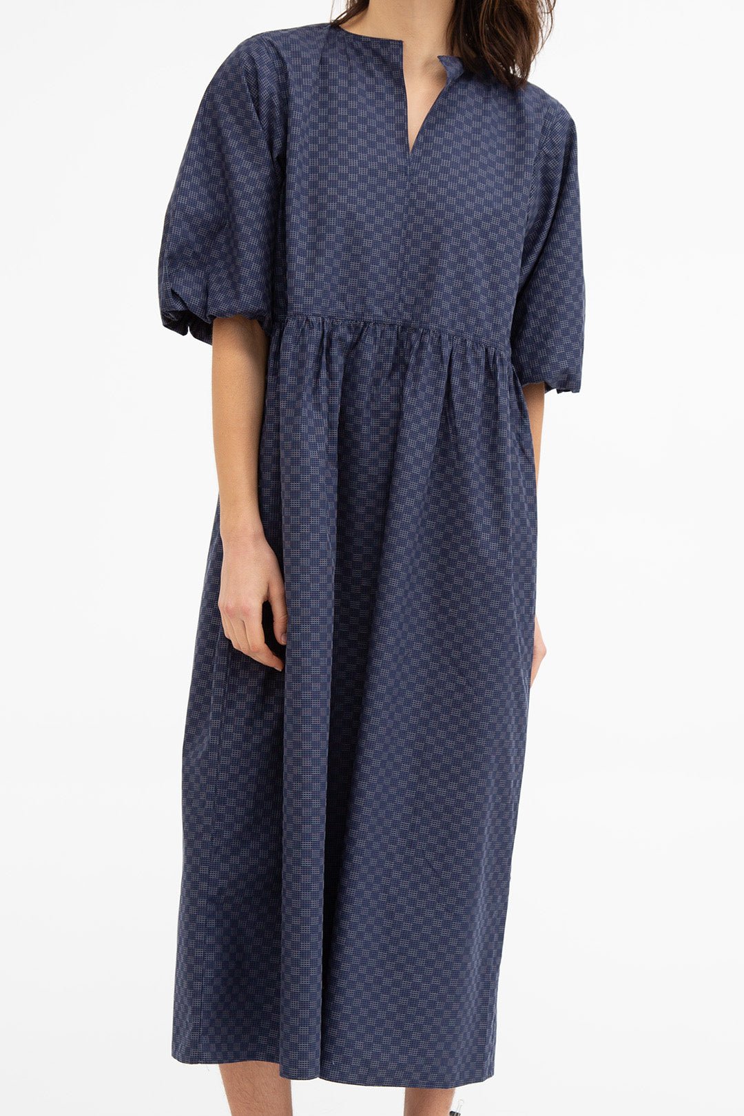 VOLUME SLEEVE ODESSA DRESS IN ITALIAN COTTON POPLIN - Jarbo