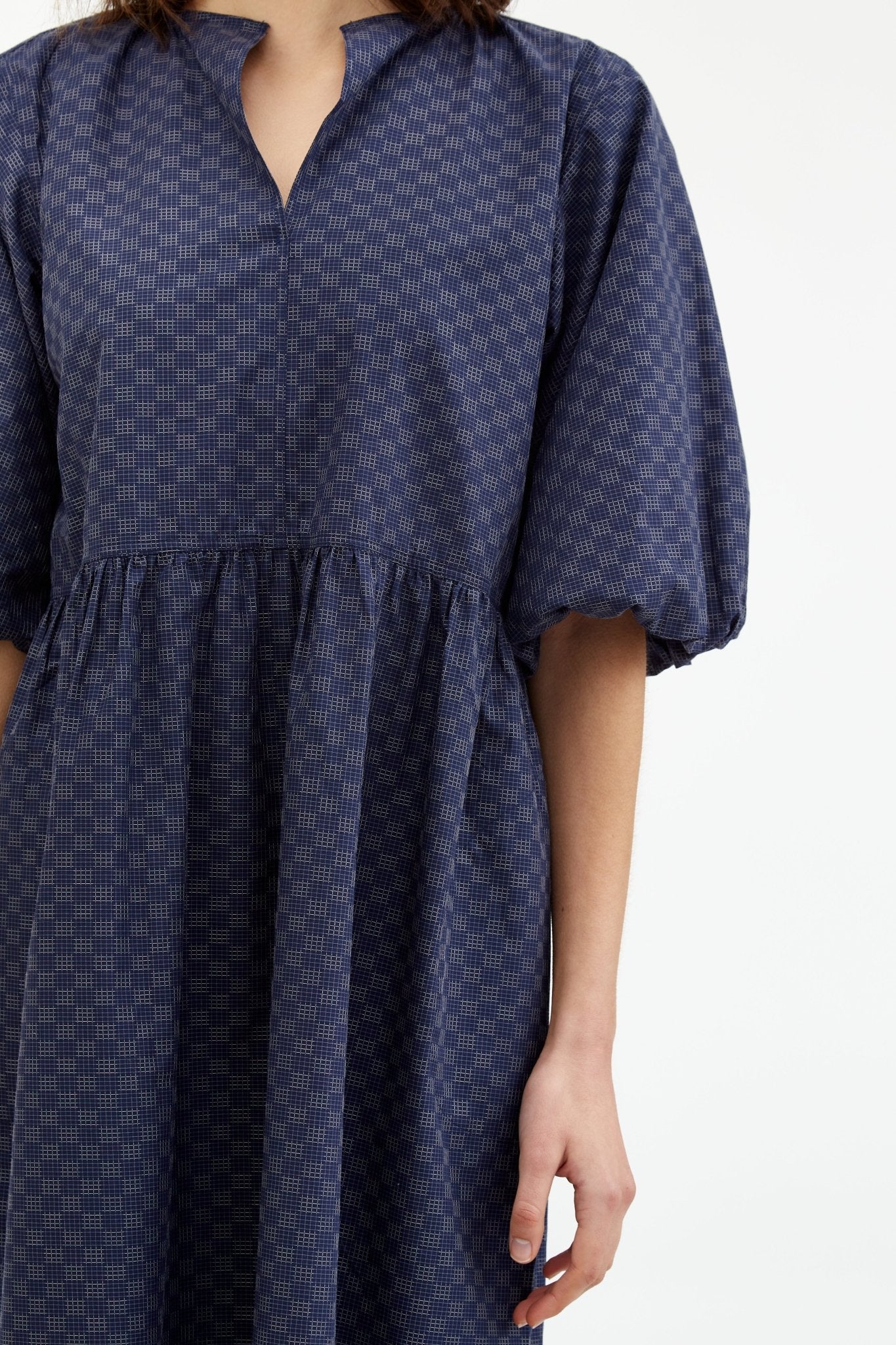 VOLUME SLEEVE ODESSA DRESS IN ITALIAN COTTON POPLIN