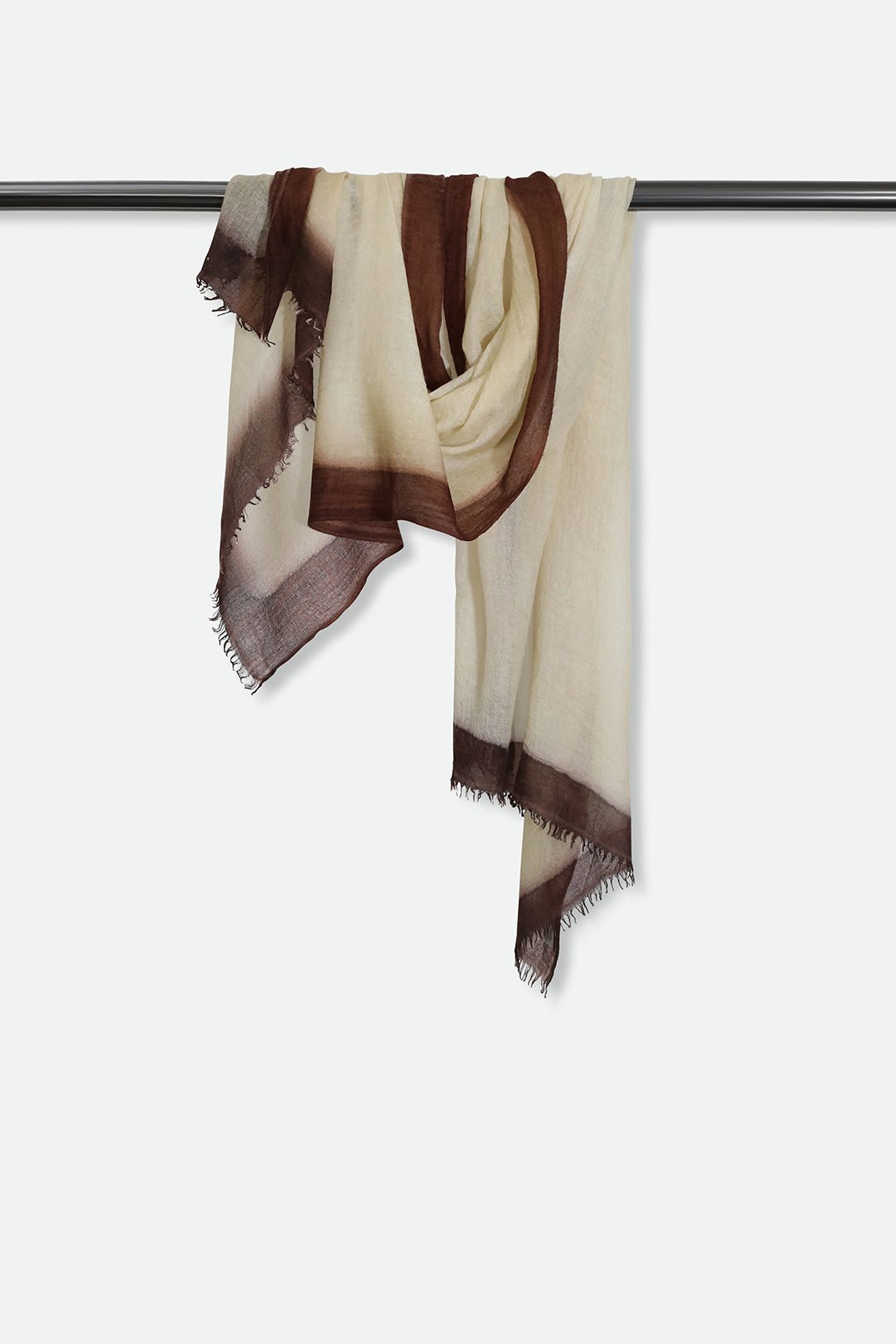 WHEAT BORDER SCARF IN HAND DYED CASHMERE - Jarbo