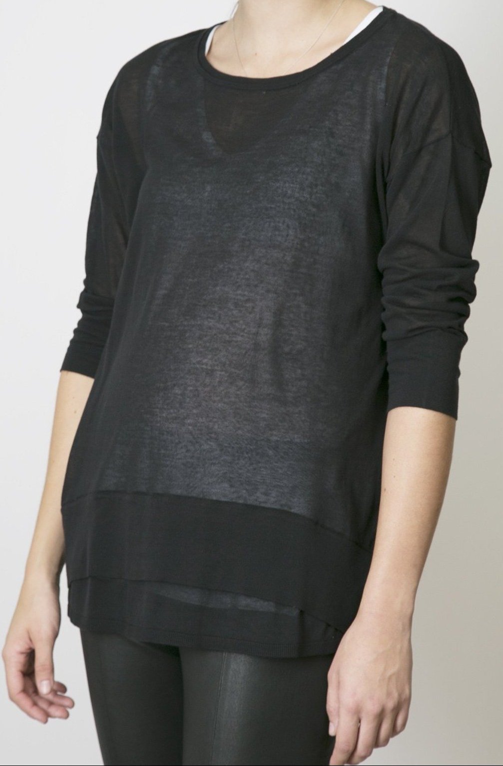 3/4 SLEEVE CREW NECK TOP - Jarbo