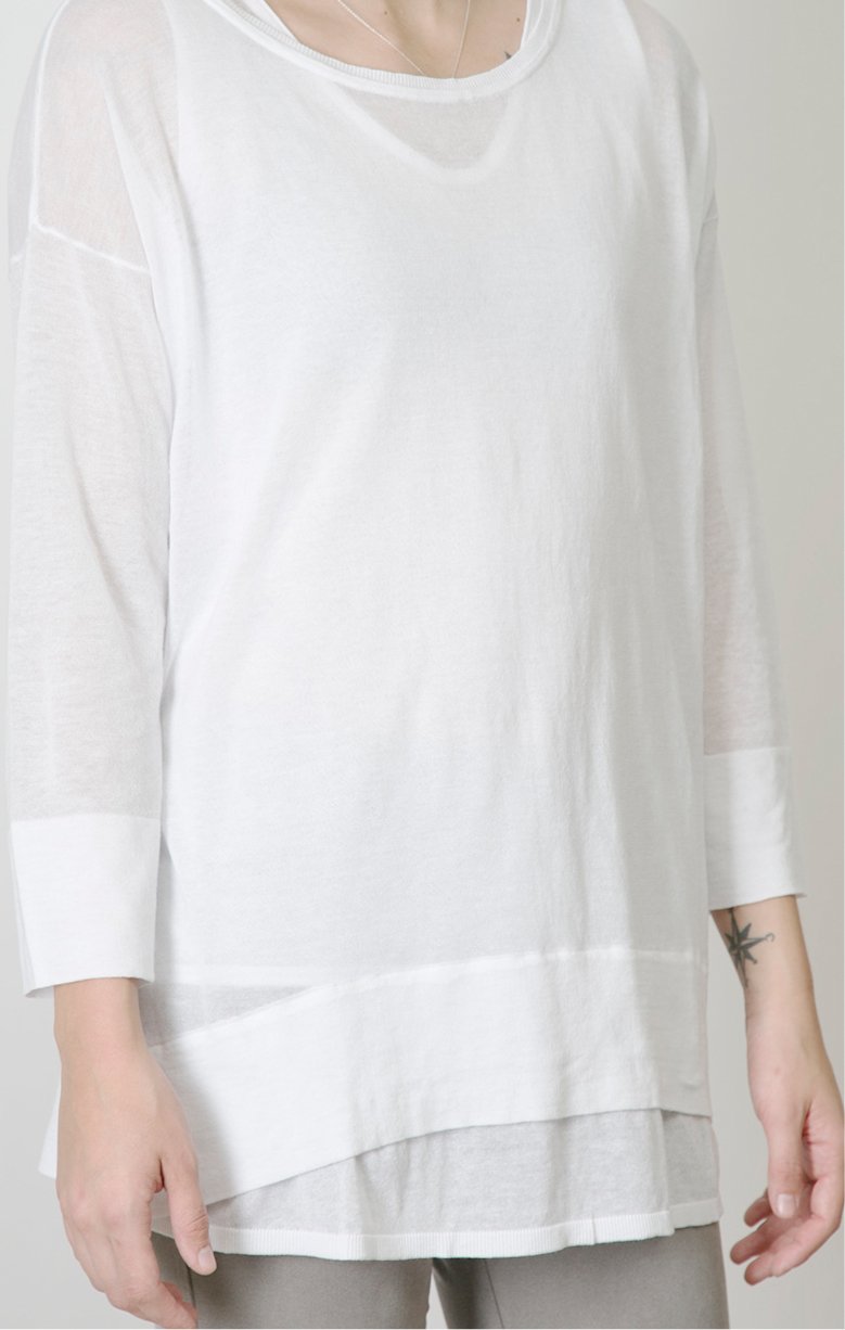 3/4 SLEEVE CREW NECK TOP - Jarbo
