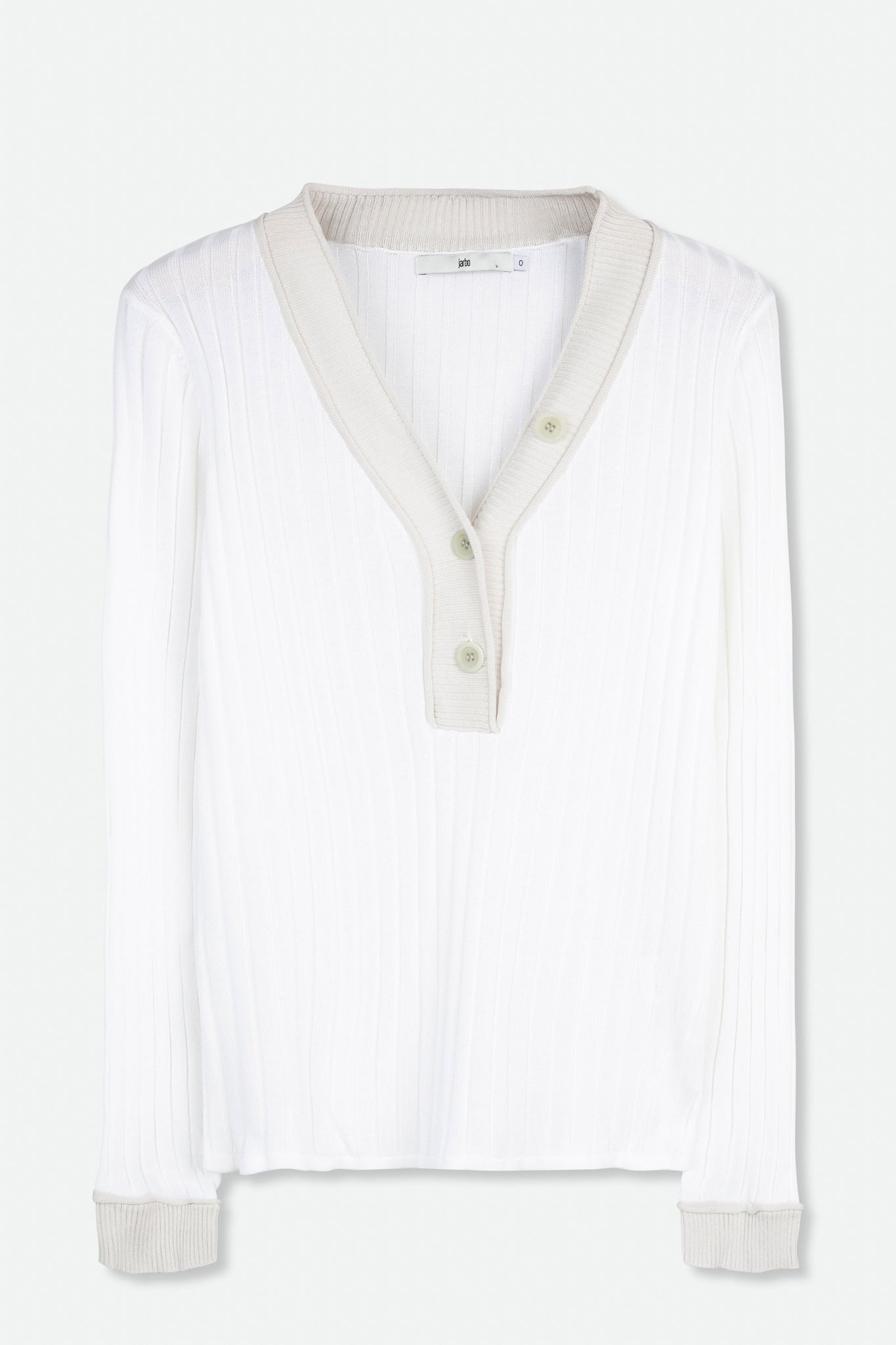 CONTRAST HEM WIDE RIB V HENLEY
