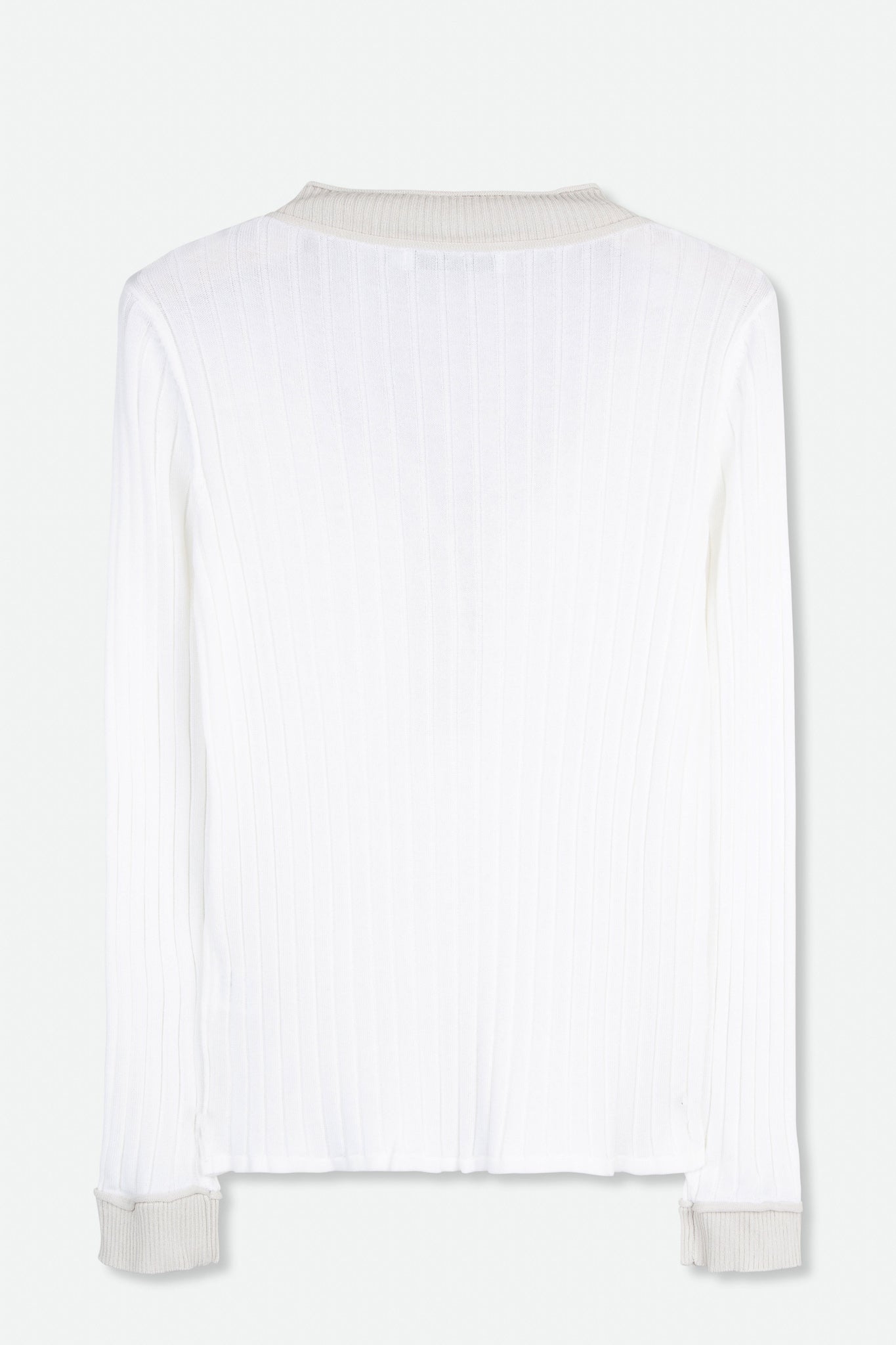 CONTRAST HEM WIDE RIB V HENLEY