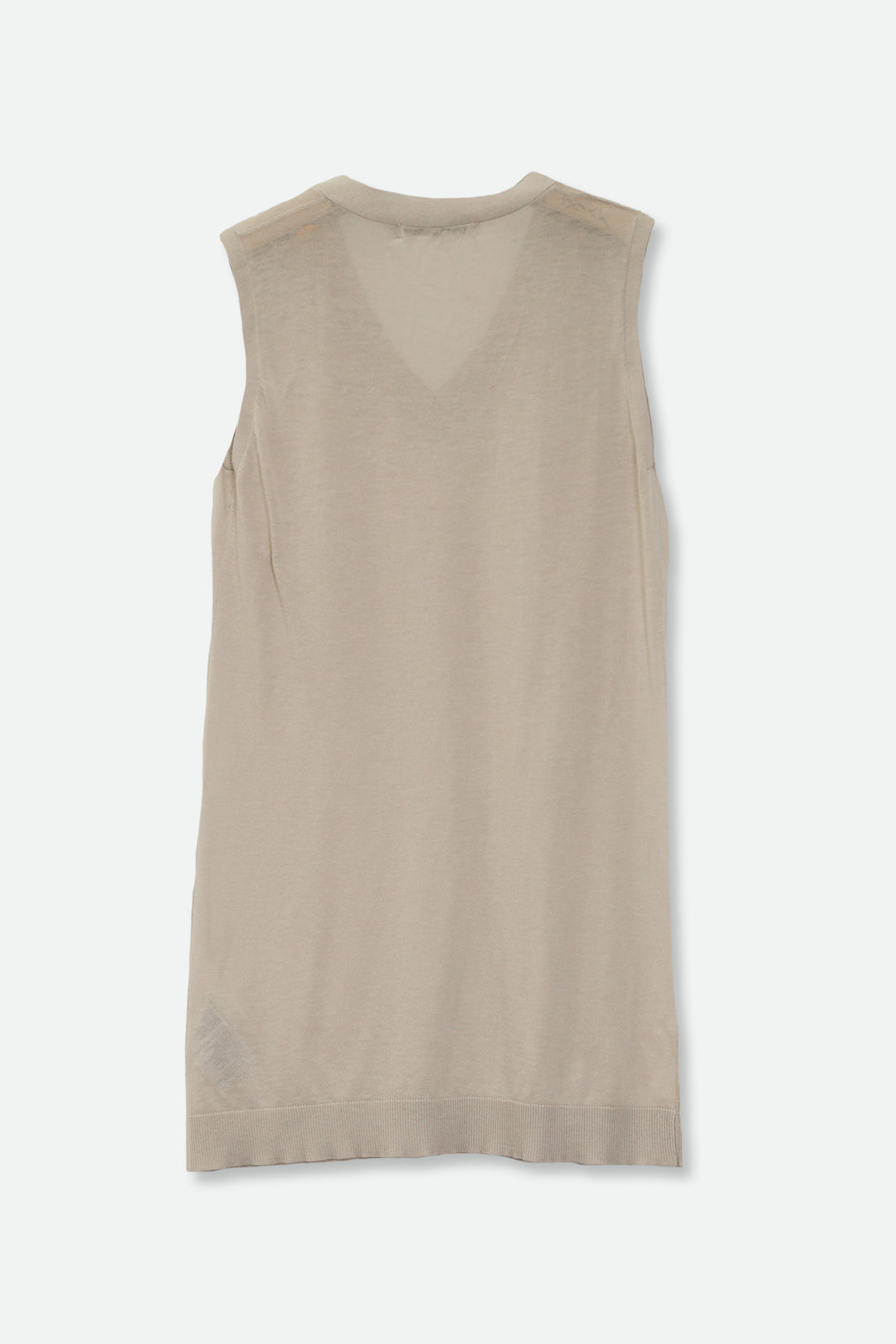 V NECK SLEEVELESS TOP IN FINE GAUGE COTTON
