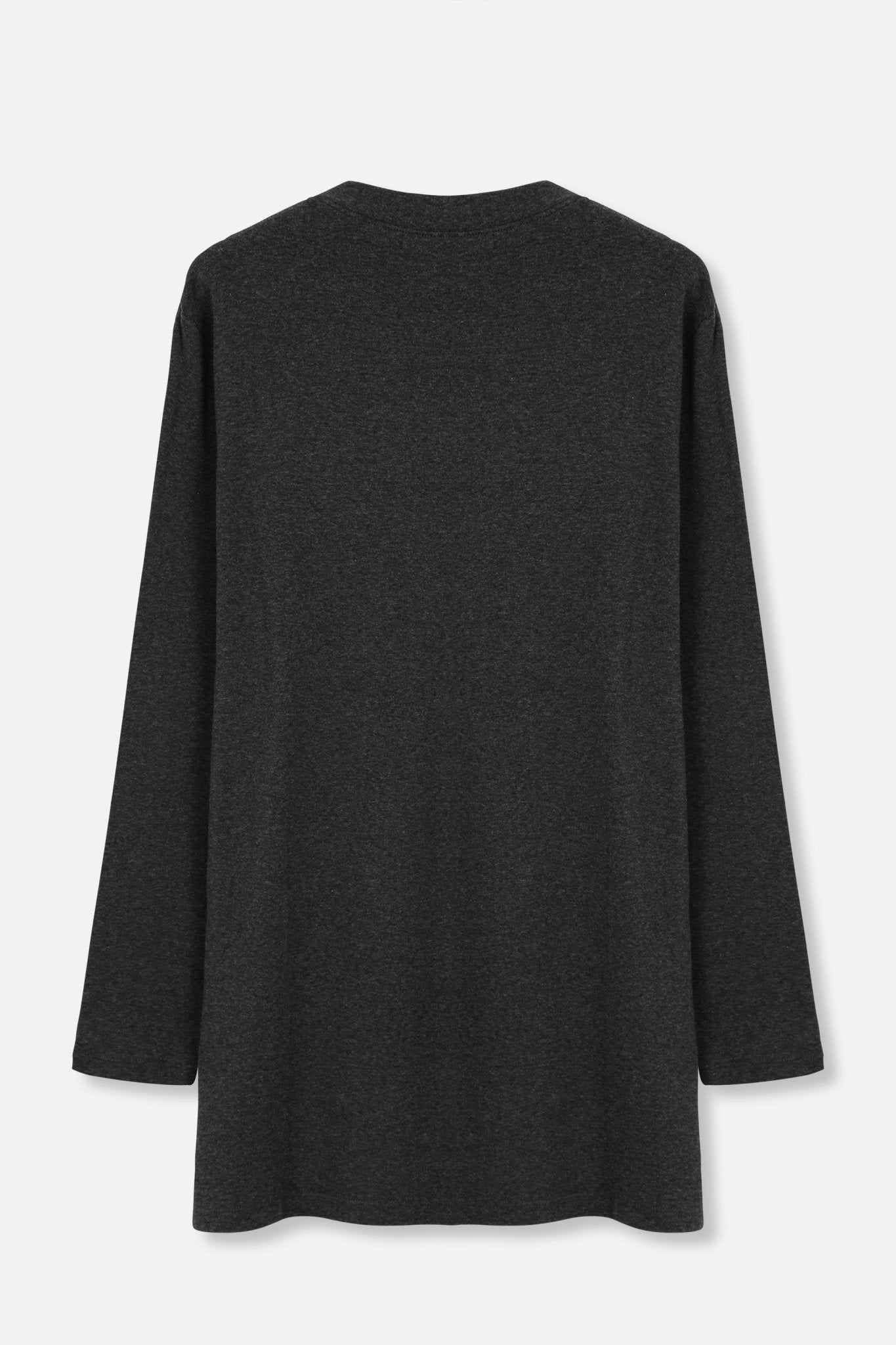 A LINE V NECK IN PIMA COTTON HEATHER CHARCOAL - Jarbo