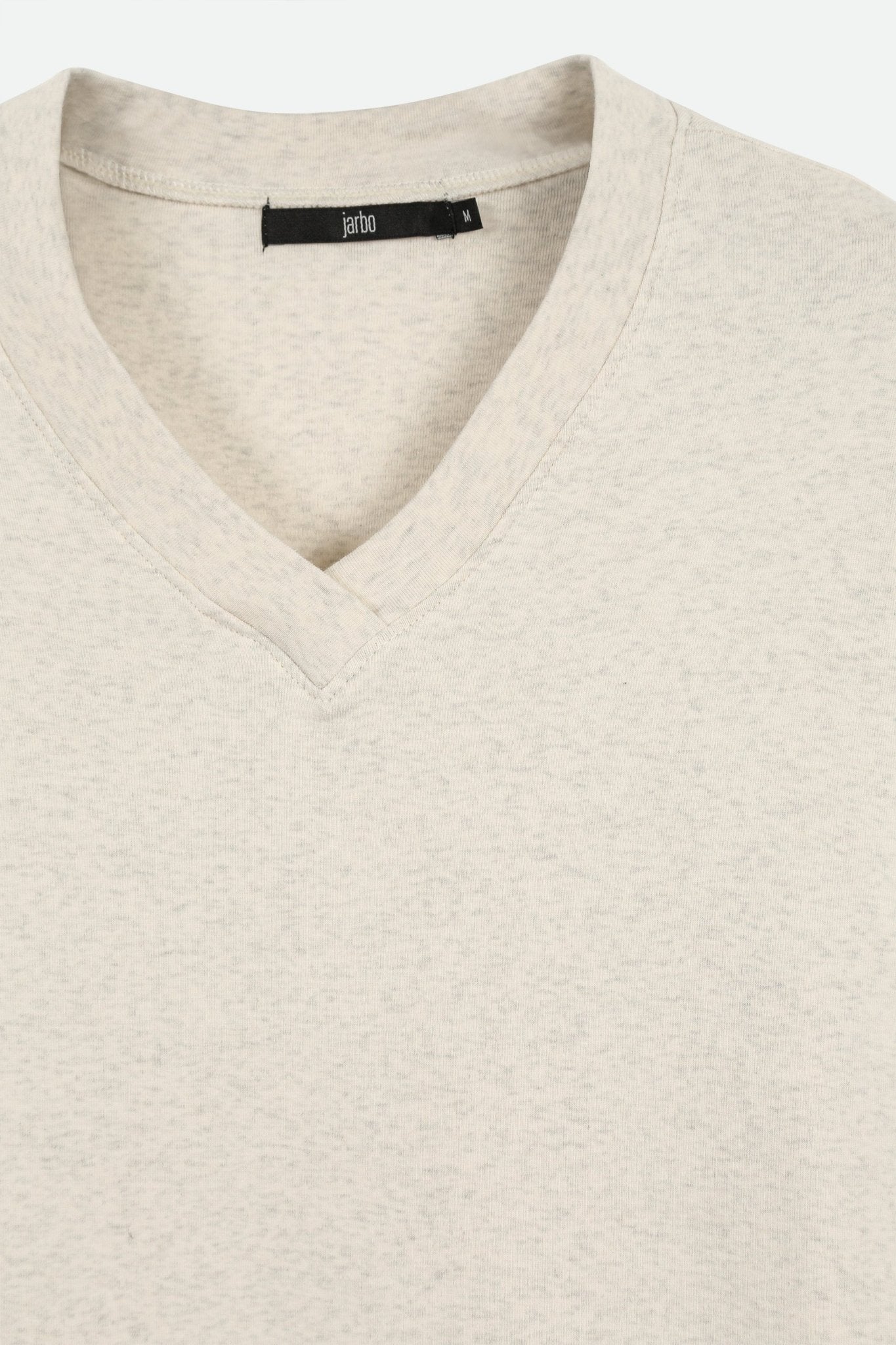 A LINE V NECK IN PIMA COTTON HEATHER PEARL GREY - Jarbo