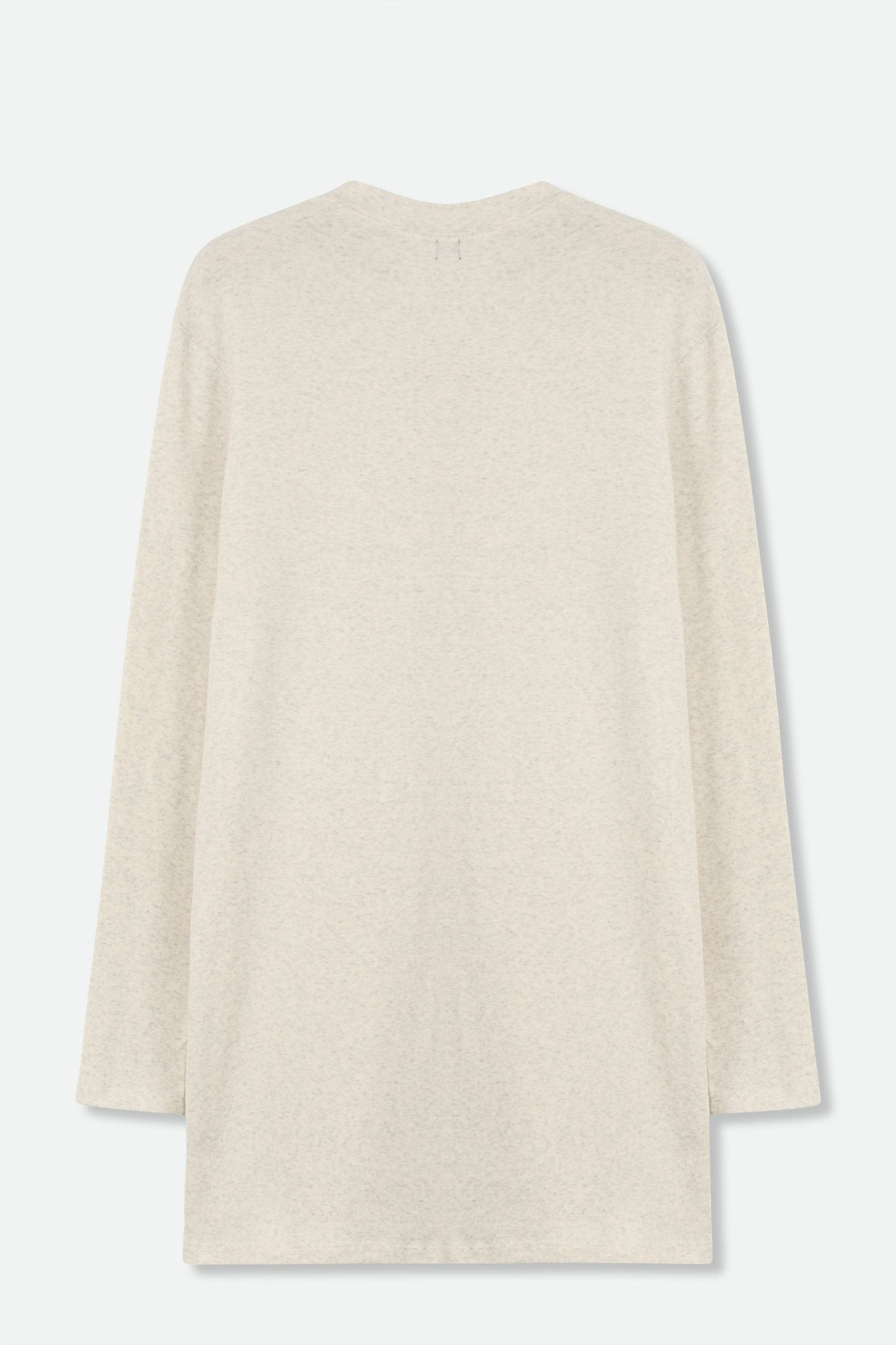 A LINE V NECK IN PIMA COTTON HEATHER PEARL GREY - Jarbo