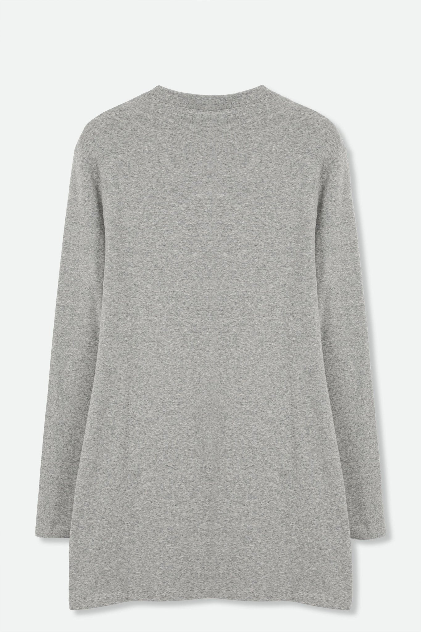 A LINE V NECK IN PIMA COTTON MEDIUM HEATHER GREY - Jarbo
