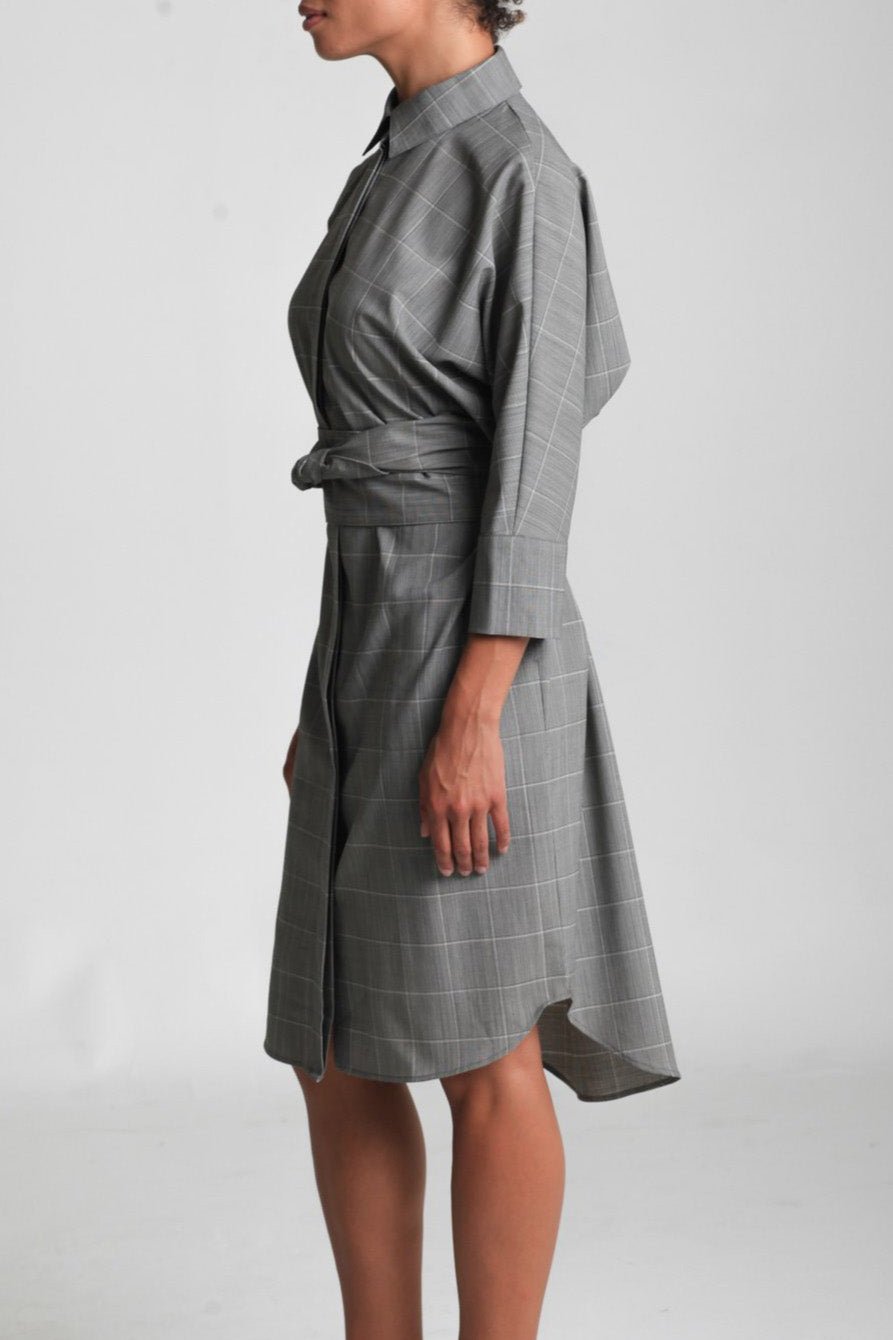 ALEXA DOLMAN SLEEVE DRESS IN ITALIAN FINE TROPICAL WOOL - Jarbo