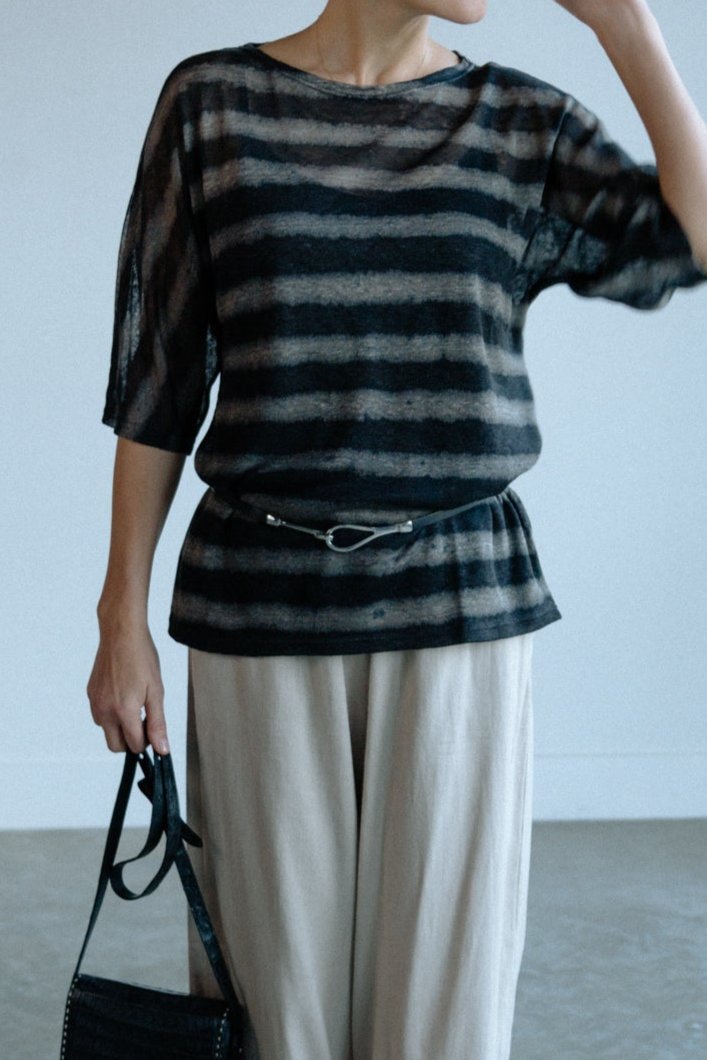 ALICANTE DOLMAN TOP IN LINEN KNIT - Jarbo