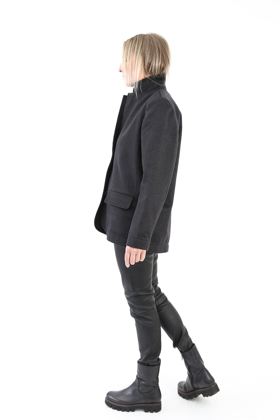 BACCIO ITALIAN BLAZER IN LORO PIANA CASHMERE CHARCOAL GREY - Jarbo