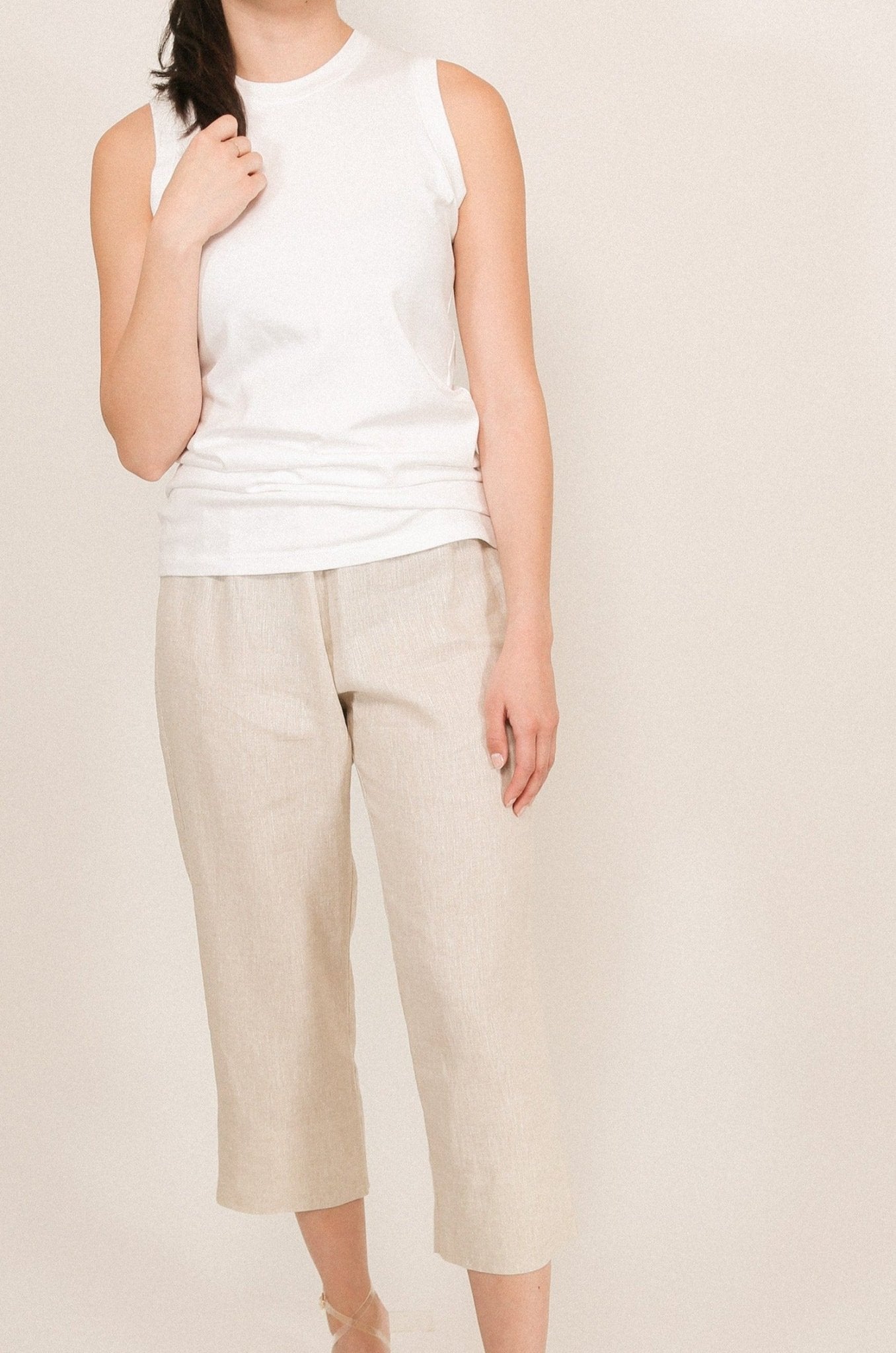 BLOOM CROP PANT IN PREMIUM ITALIAN LINEN - Jarbo