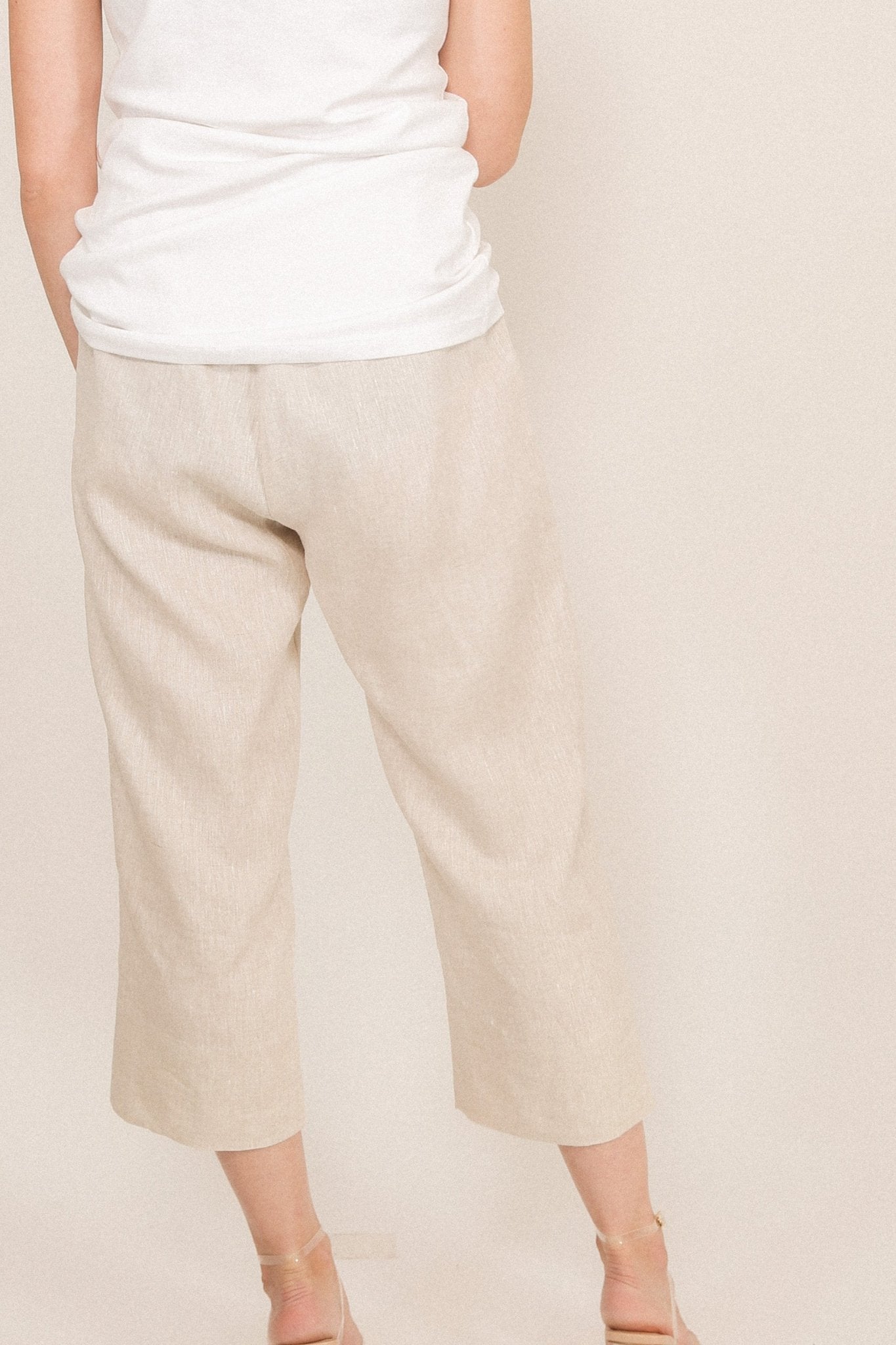 BLOOM CROP PANT IN PREMIUM ITALIAN LINEN - Jarbo