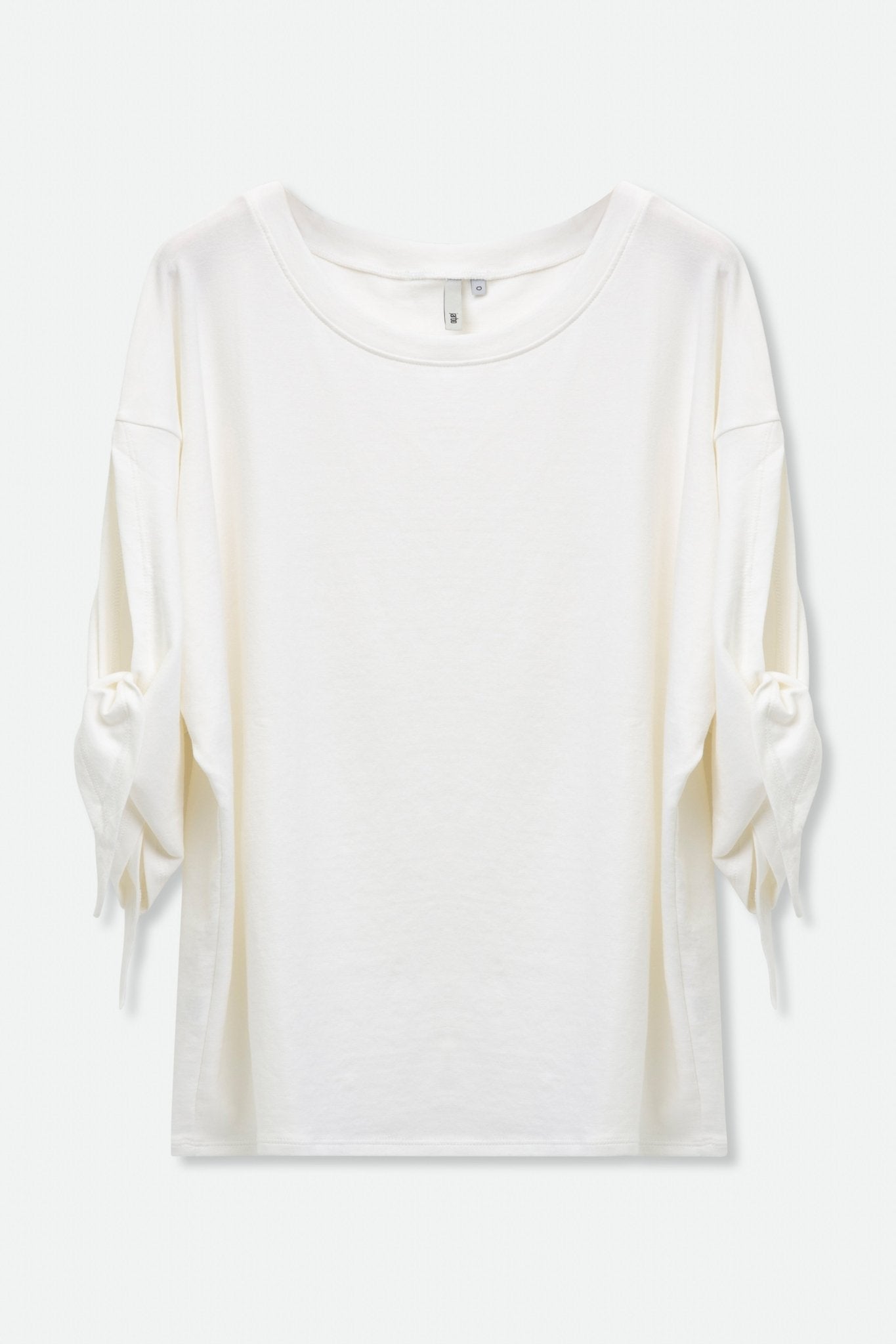 BOATNECK TIE-SLEEVE TOP IN PIMA COTTON STRETCH - Jarbo