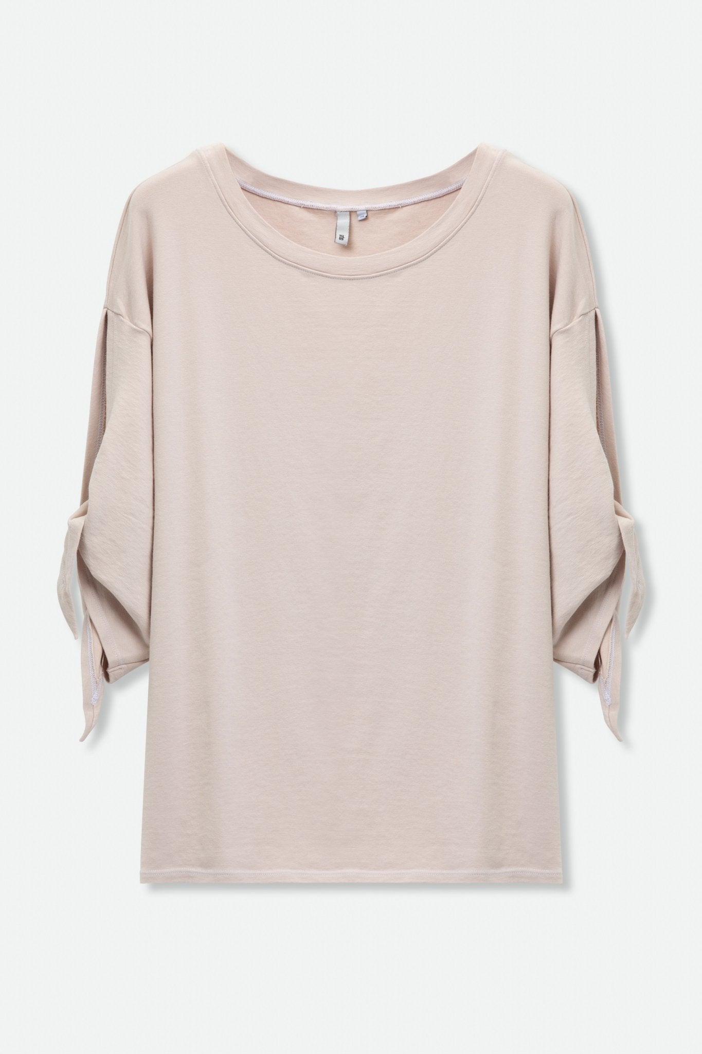 BOATNECK TIE-SLEEVE TOP IN PIMA COTTON STRETCH - Jarbo