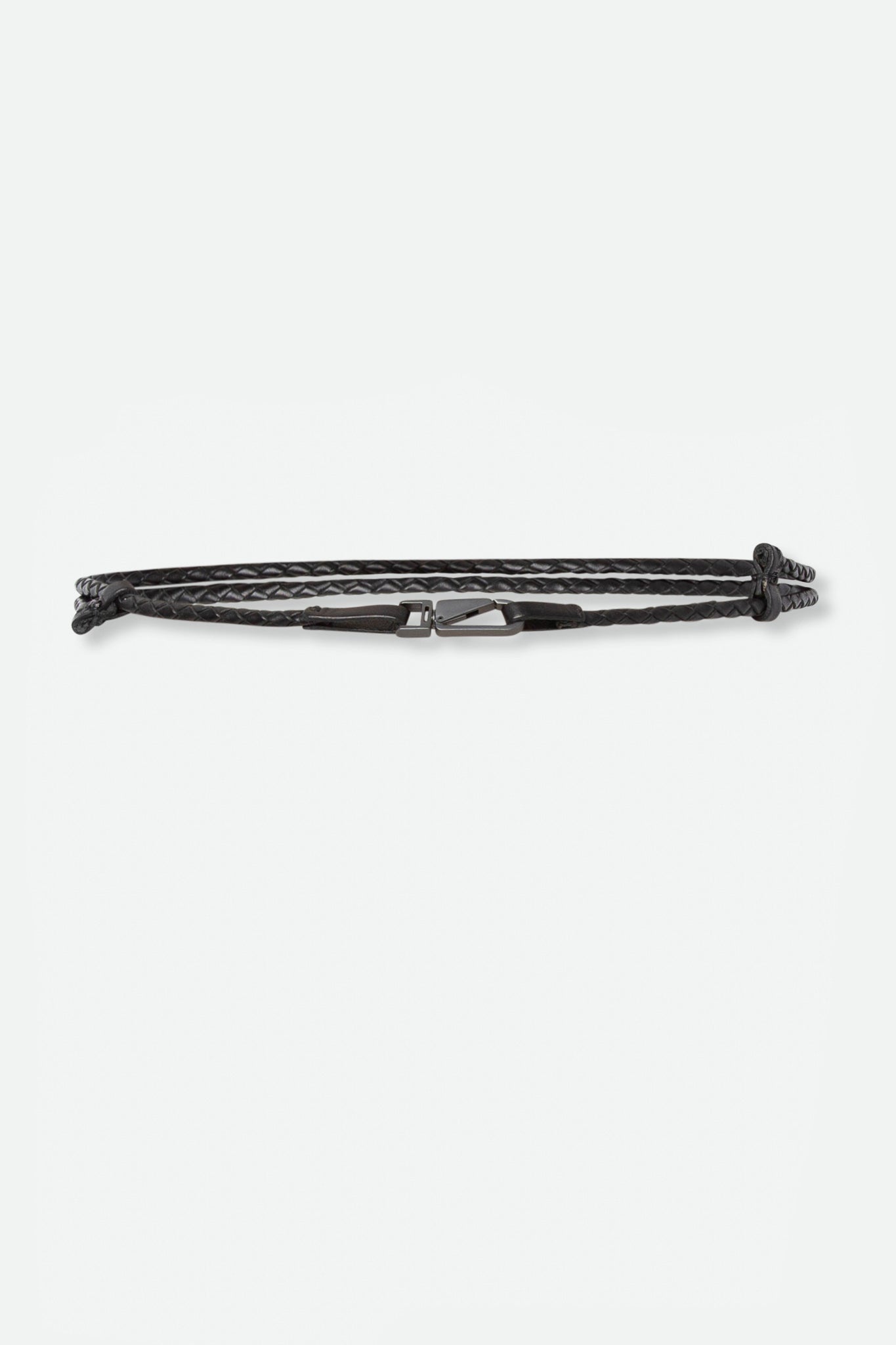 BOLOGNA SLIM BRAIDED LEATHER CARABINER CLIP BELT - Jarbo