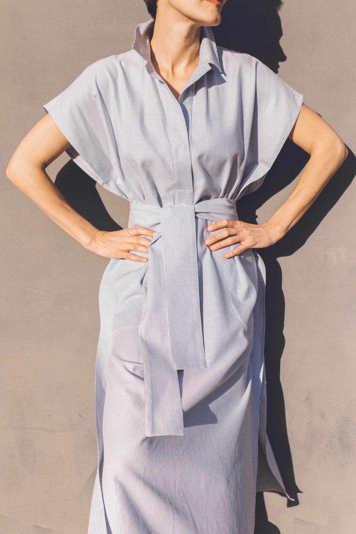 CAP SLEEVE JAMIE DRESS IN COTTON POPLIN - Jarbo