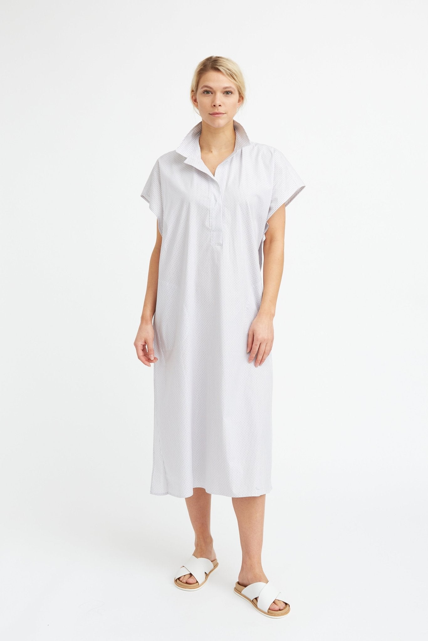 CAP SLEEVE JAMIE DRESS IN COTTON POPLIN - Jarbo