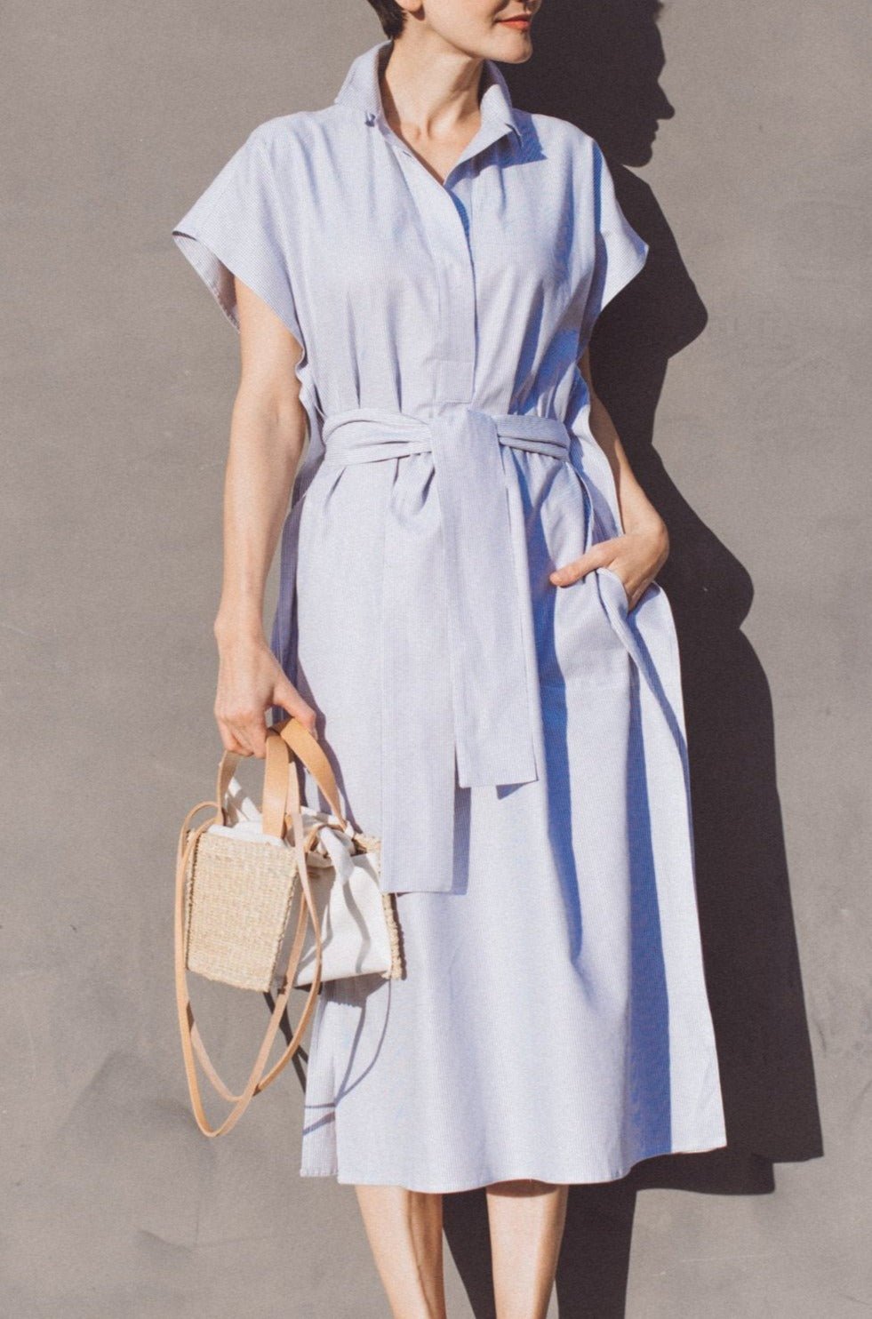 CAP SLEEVE JAMIE DRESS IN COTTON POPLIN - Jarbo