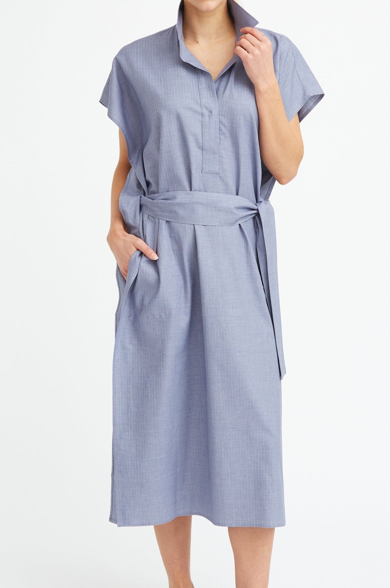 CAP SLEEVE JAMIE DRESS IN COTTON POPLIN - Jarbo