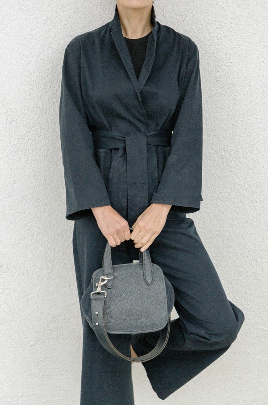 CARA PATCH POCKET JACKET IN ITALIAN BRUSHED COTTON SATEEN - Jarbo