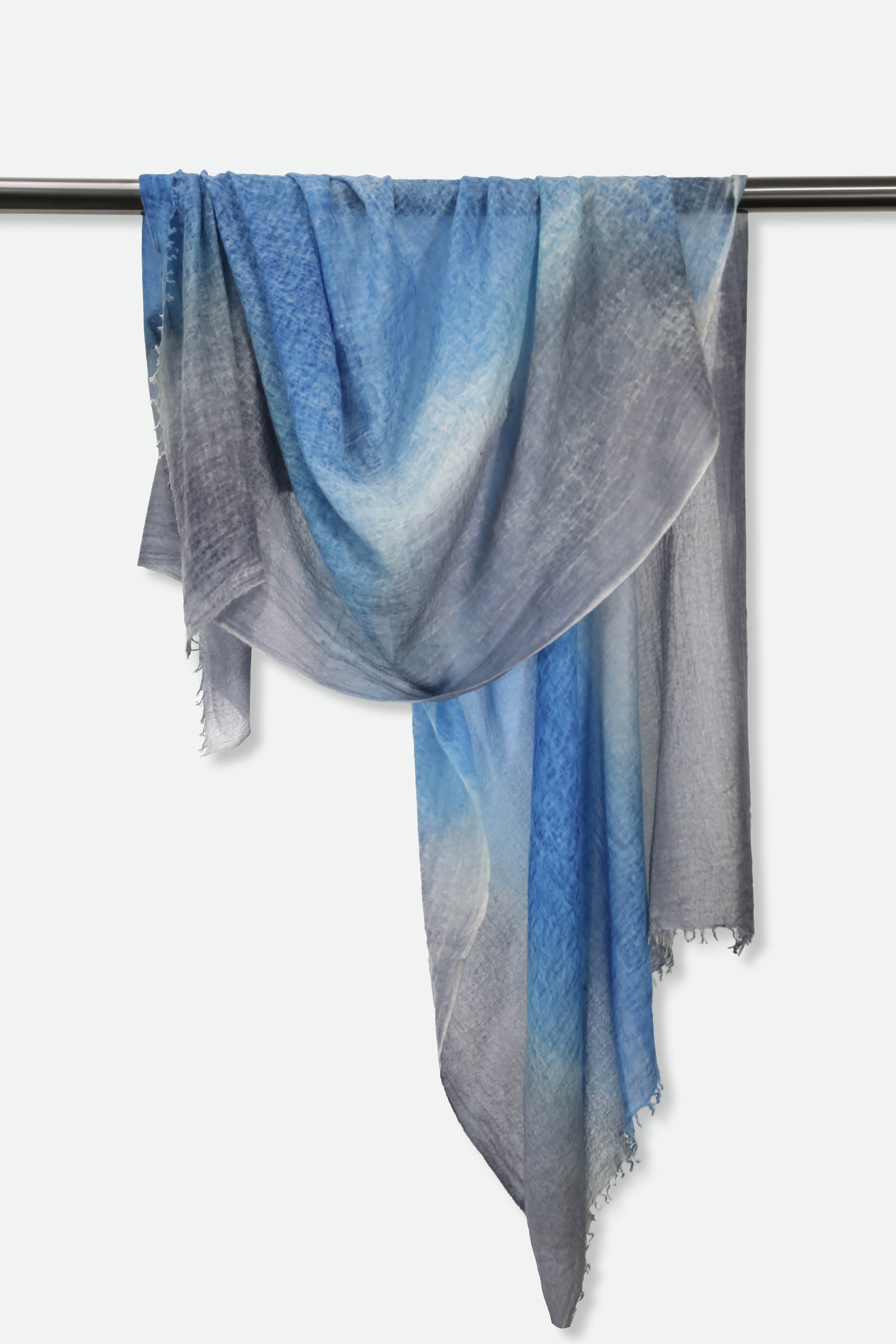 CHARCOAL MAVI SCARF IN HAND DYED CASHMERE - Jarbo