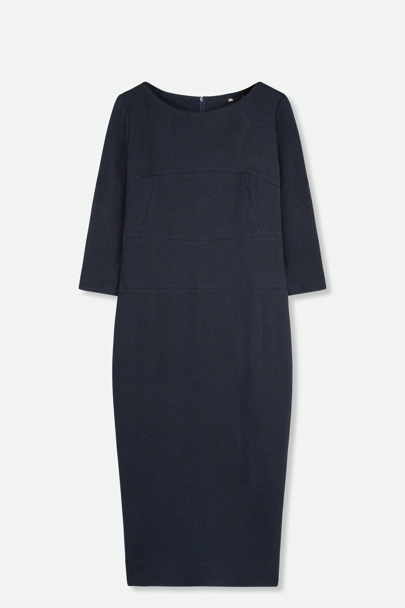 CLARE 3/4 SLEEVE WIDE NECK DRESS IN PONTE KNIT - Jarbo