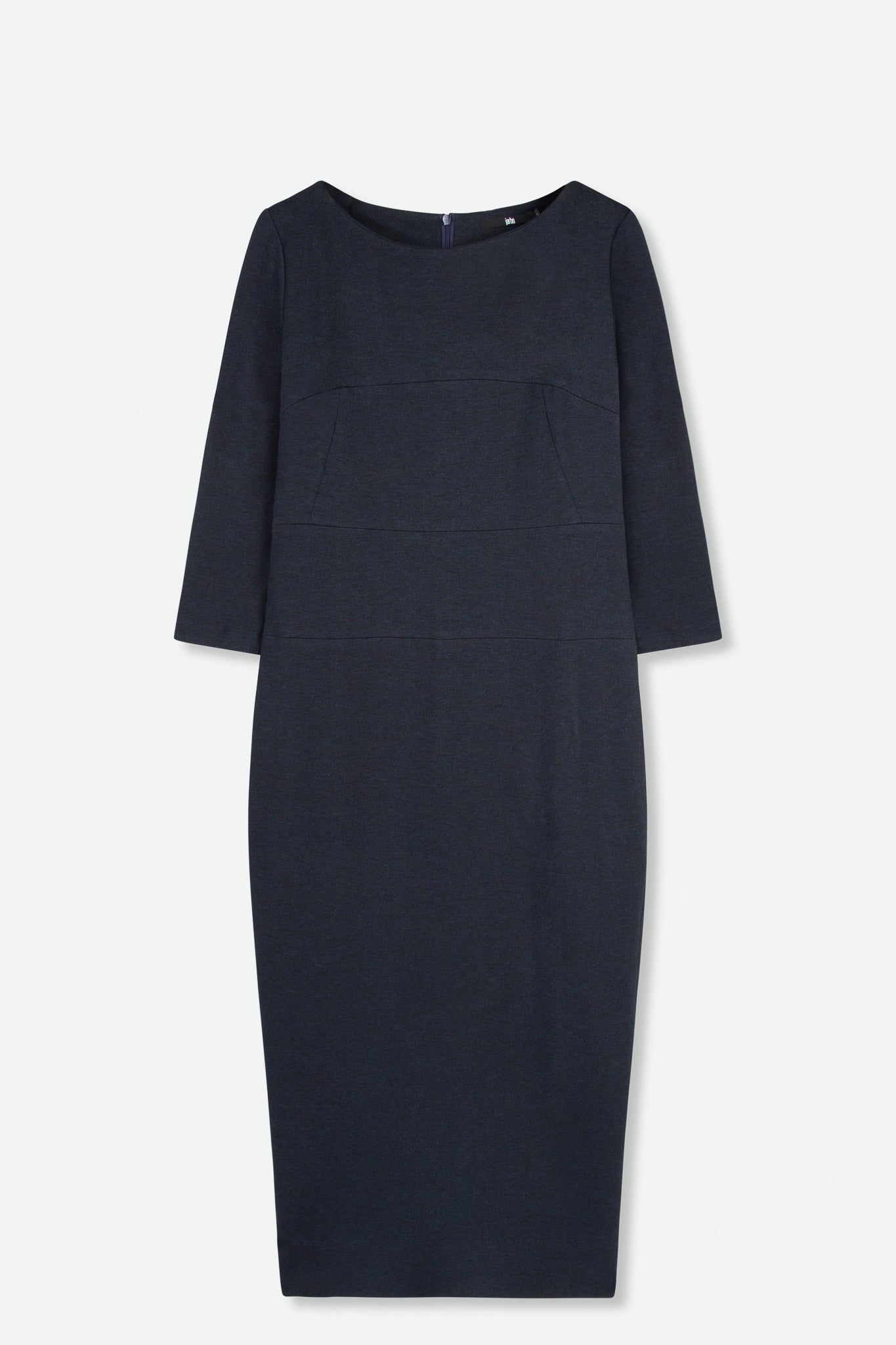 CLARE 3/4 SLEEVE WIDE NECK DRESS IN PONTE KNIT - Jarbo