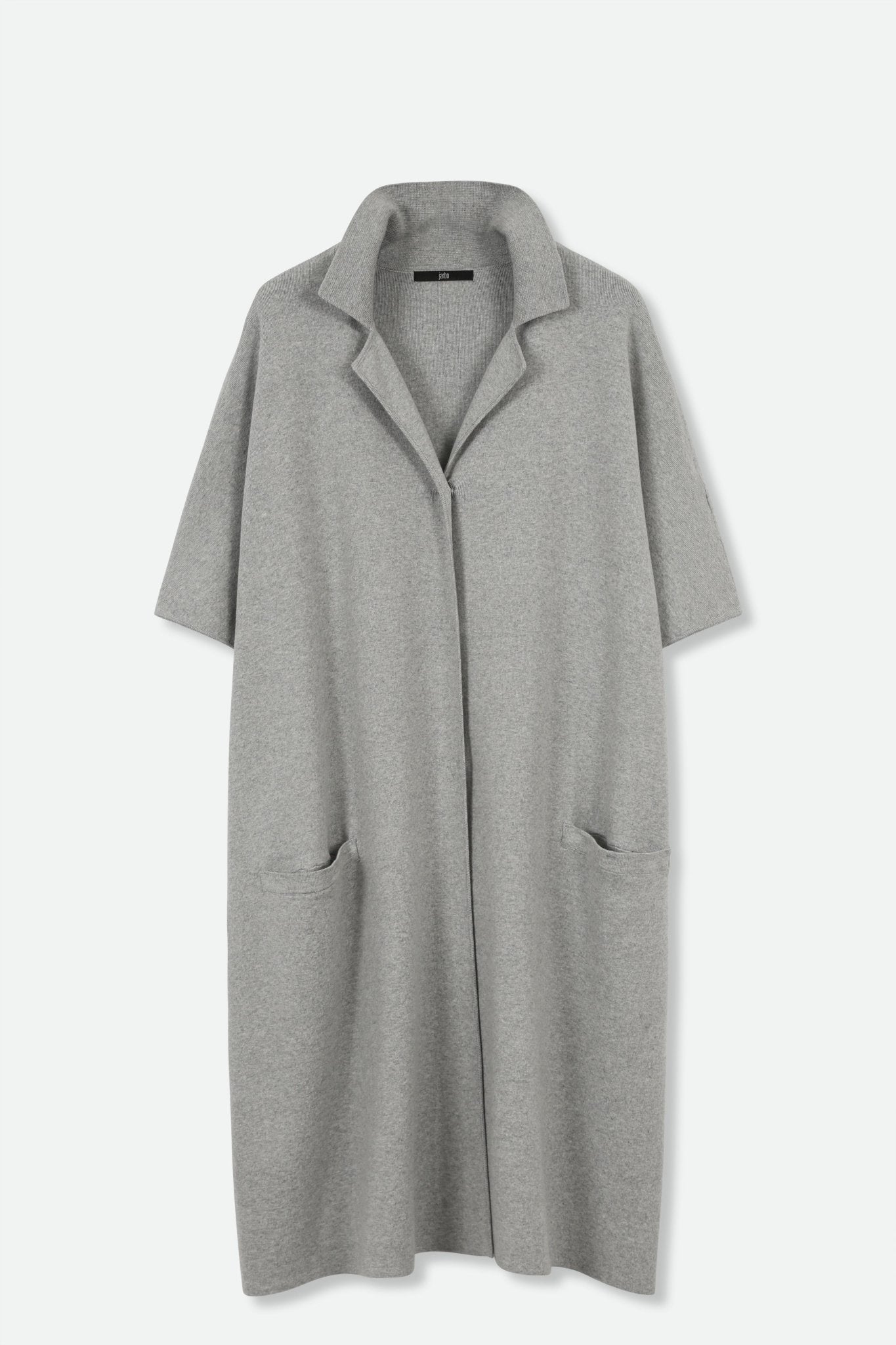 CLEO COAT IN KNIT PIMA COTTON IN MEDIUM GREY HEATHER - Jarbo