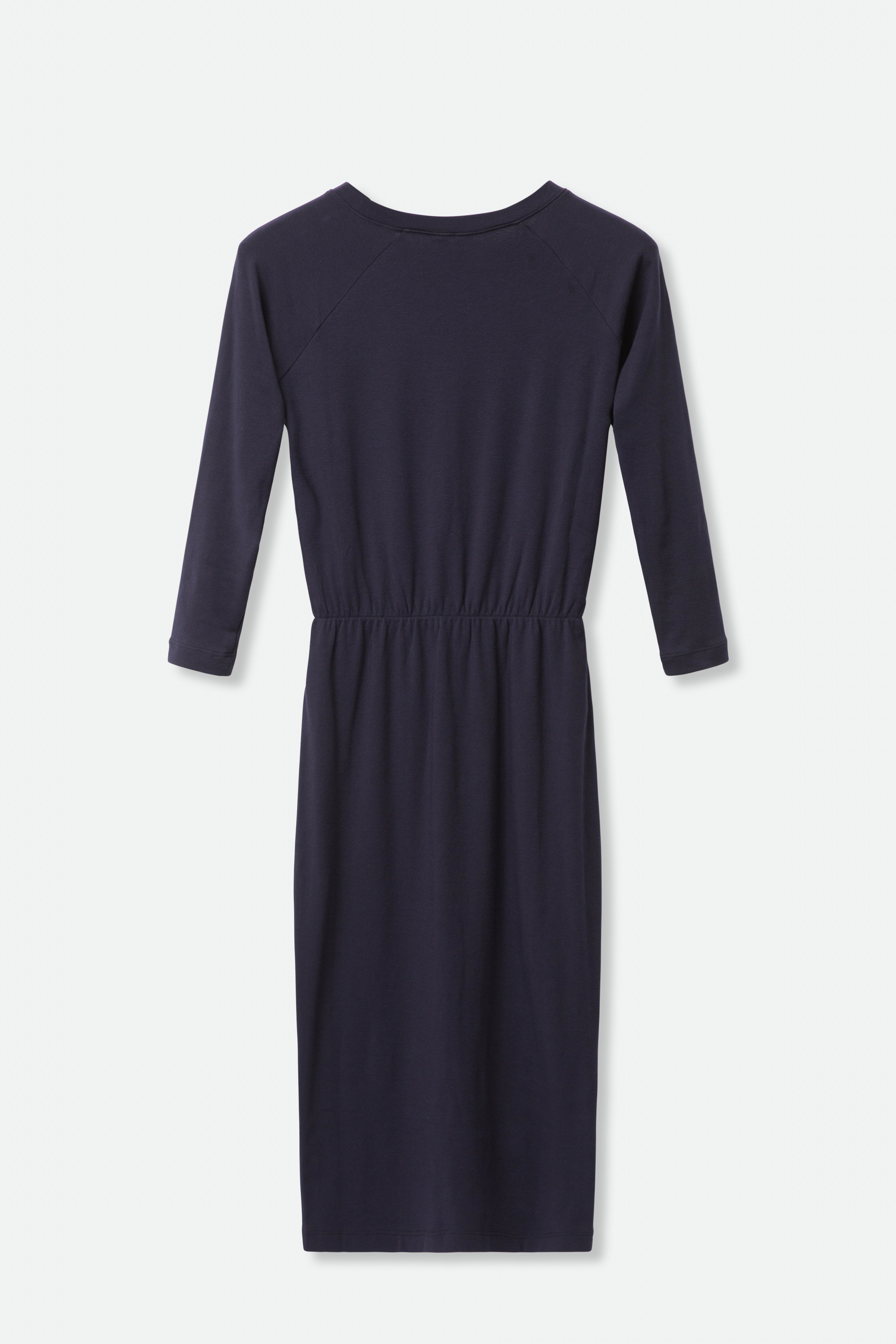 DAKOTA OPEN NECK RAGLAN SLEEVE DRESS IN PIMA COTTON STRETCH - Jarbo