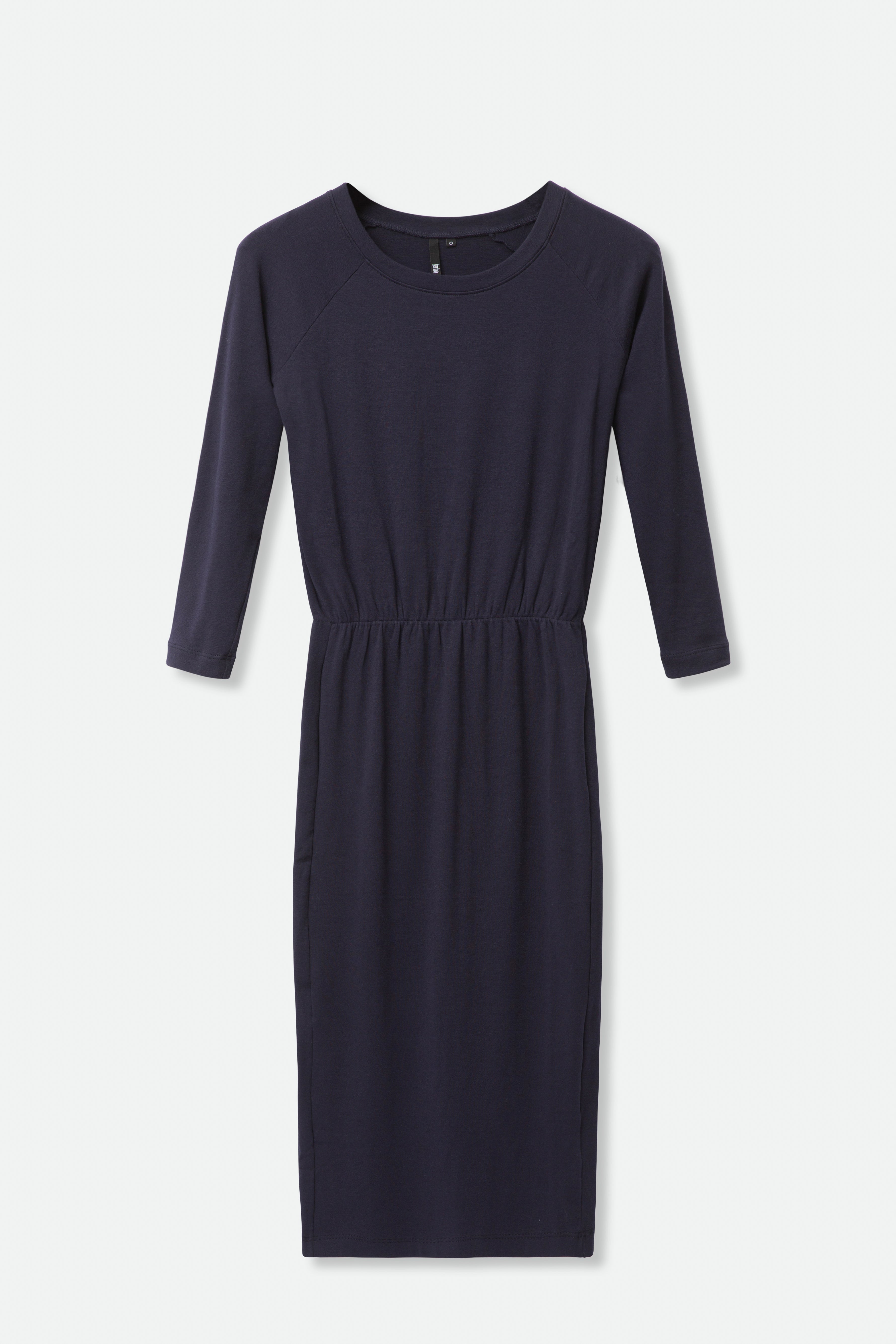 DAKOTA OPEN NECK RAGLAN SLEEVE DRESS IN PIMA COTTON STRETCH - Jarbo