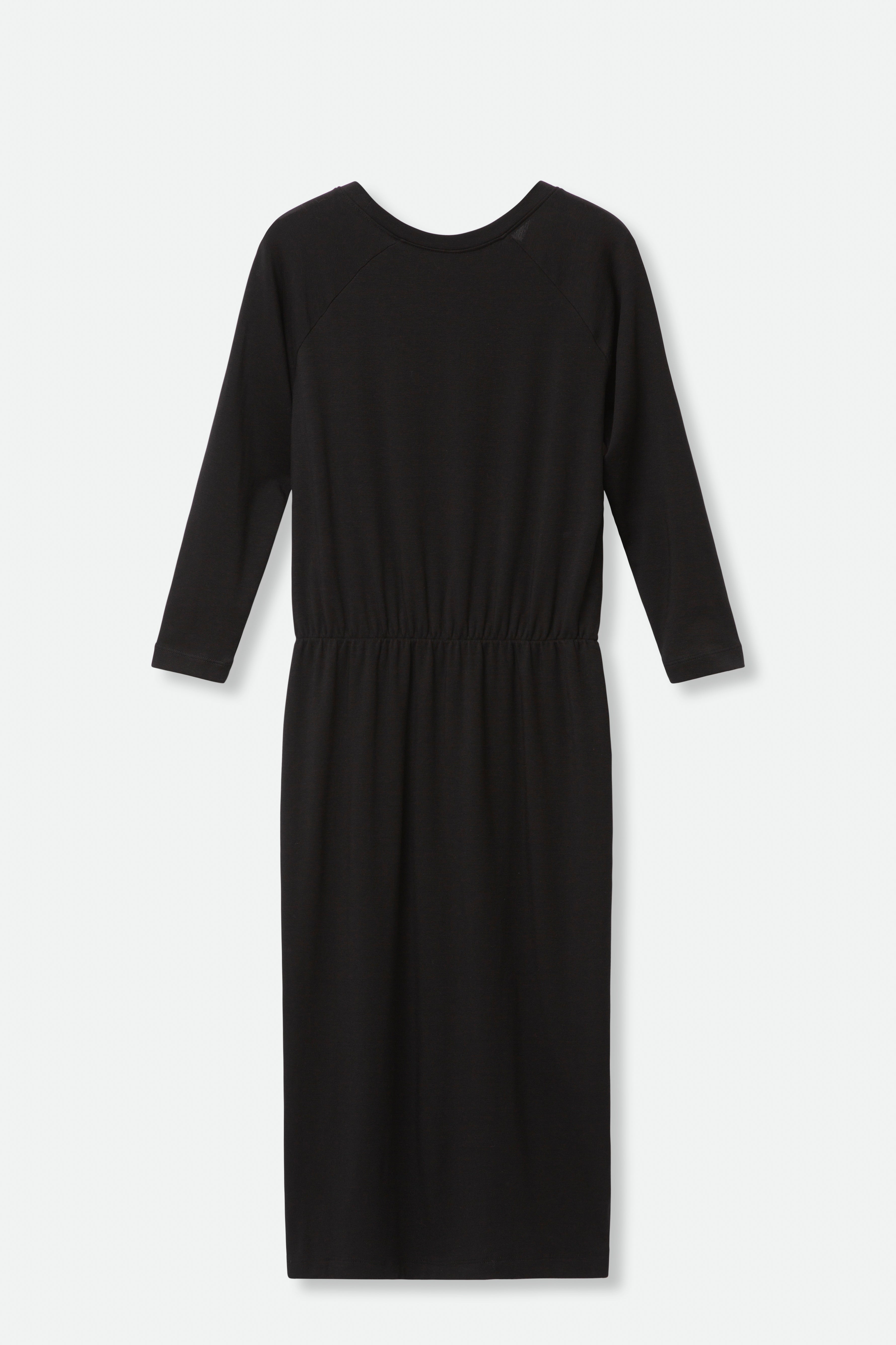 DAKOTA OPEN NECK RAGLAN SLEEVE DRESS IN PIMA COTTON STRETCH - Jarbo