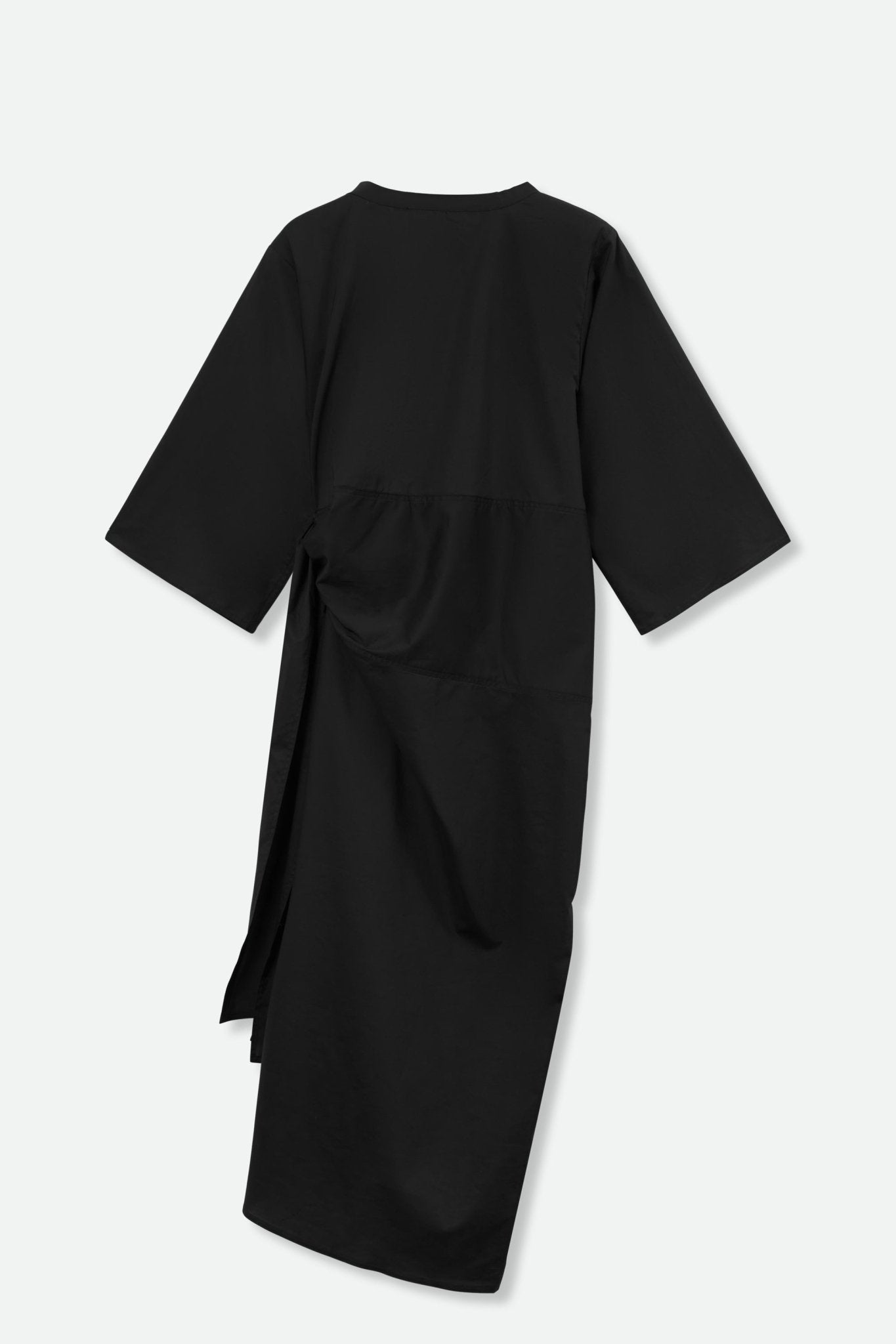 DANA CREW NECK SIDE TIE DRESS IN ITALIAN COTTON - Jarbo