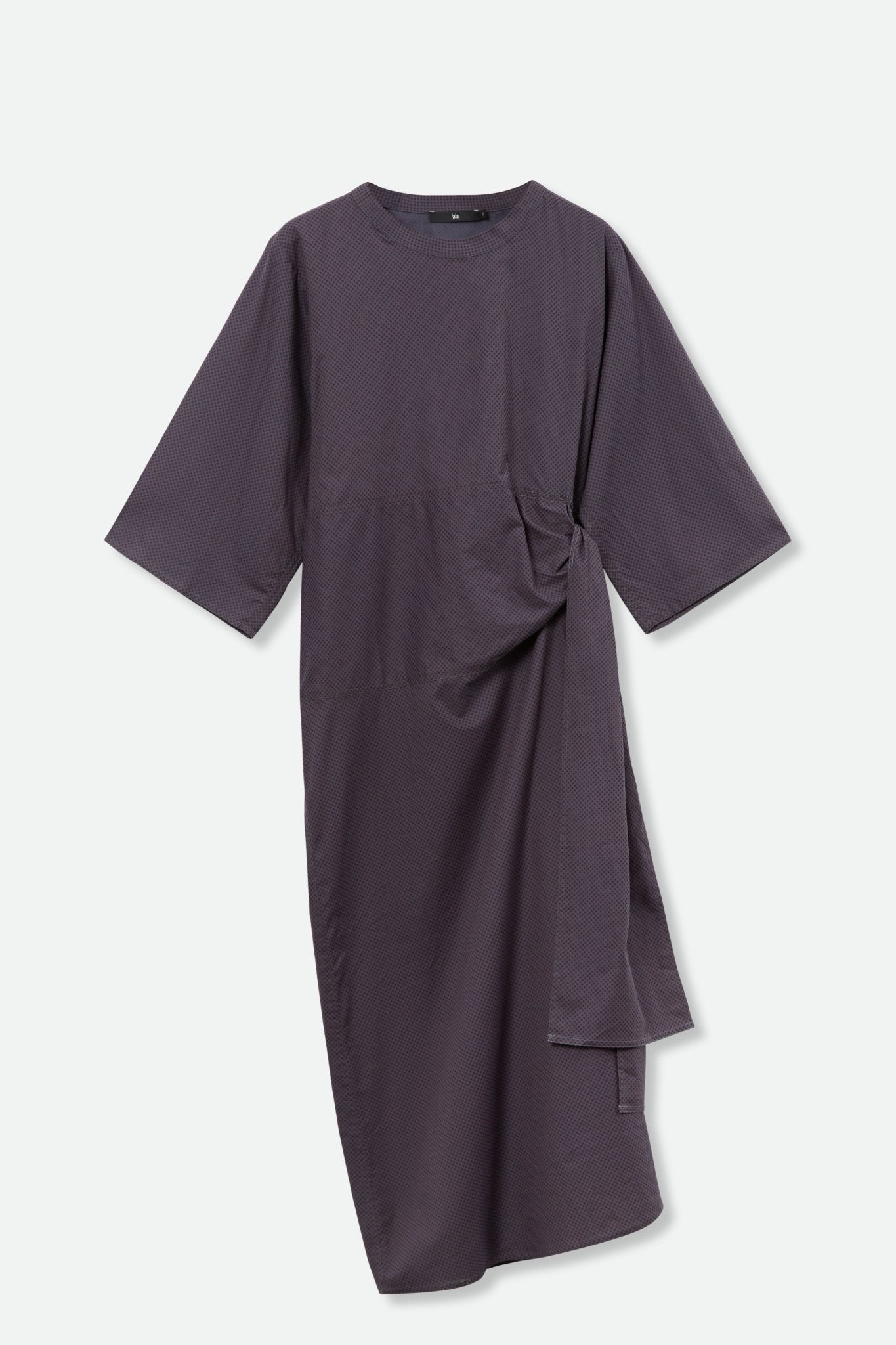 DANA CREW NECK SIDE TIE DRESS IN ITALIAN COTTON - Jarbo