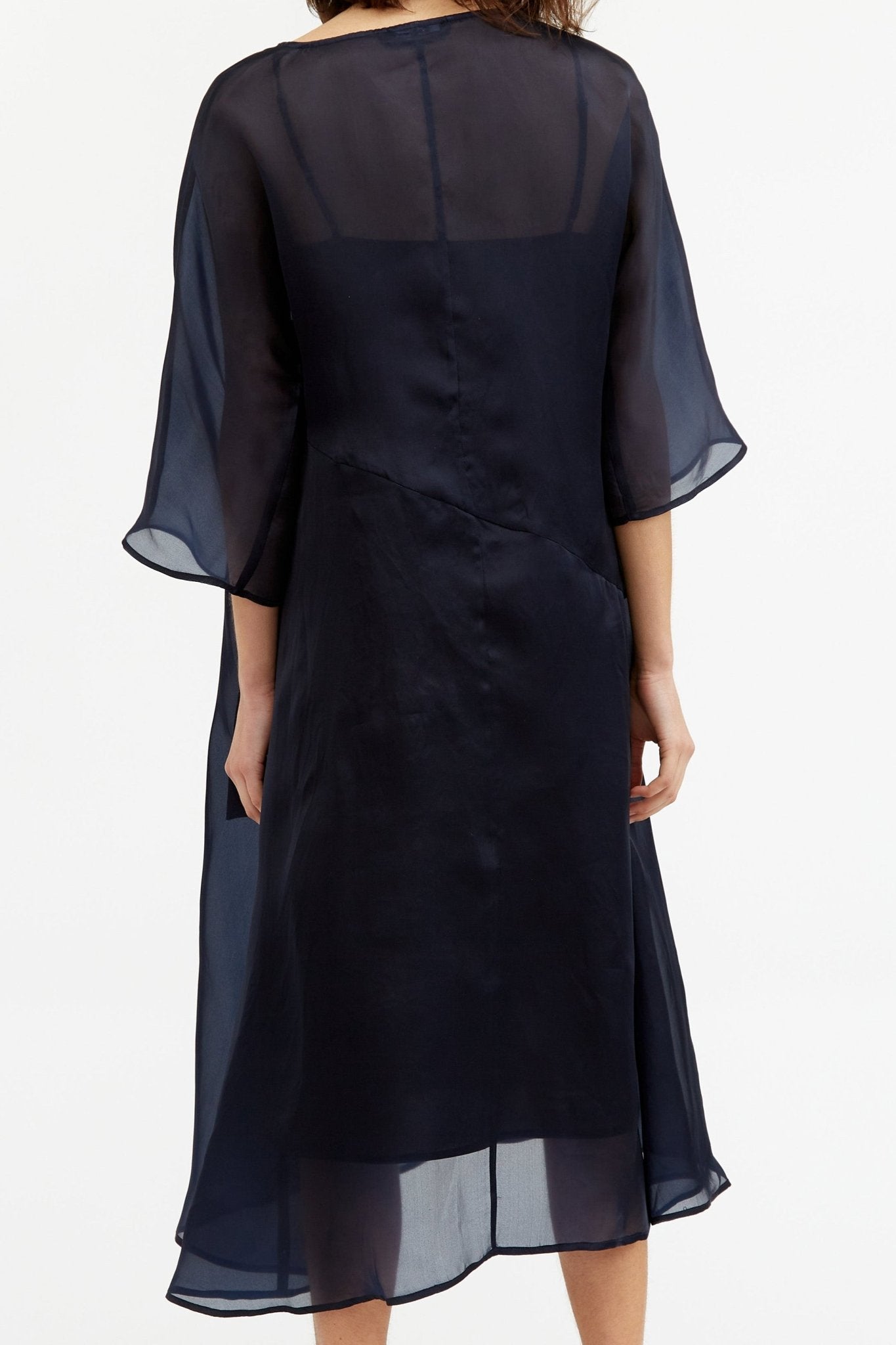 DAVA DIAGONAL SEAM DRESS IN SILK ORGANZA DRESS - Jarbo