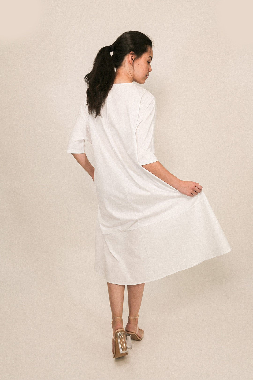 DAVINA MAXI DRESS IN ITALIAN JERSEY AND POPLIN COTTON - Jarbo