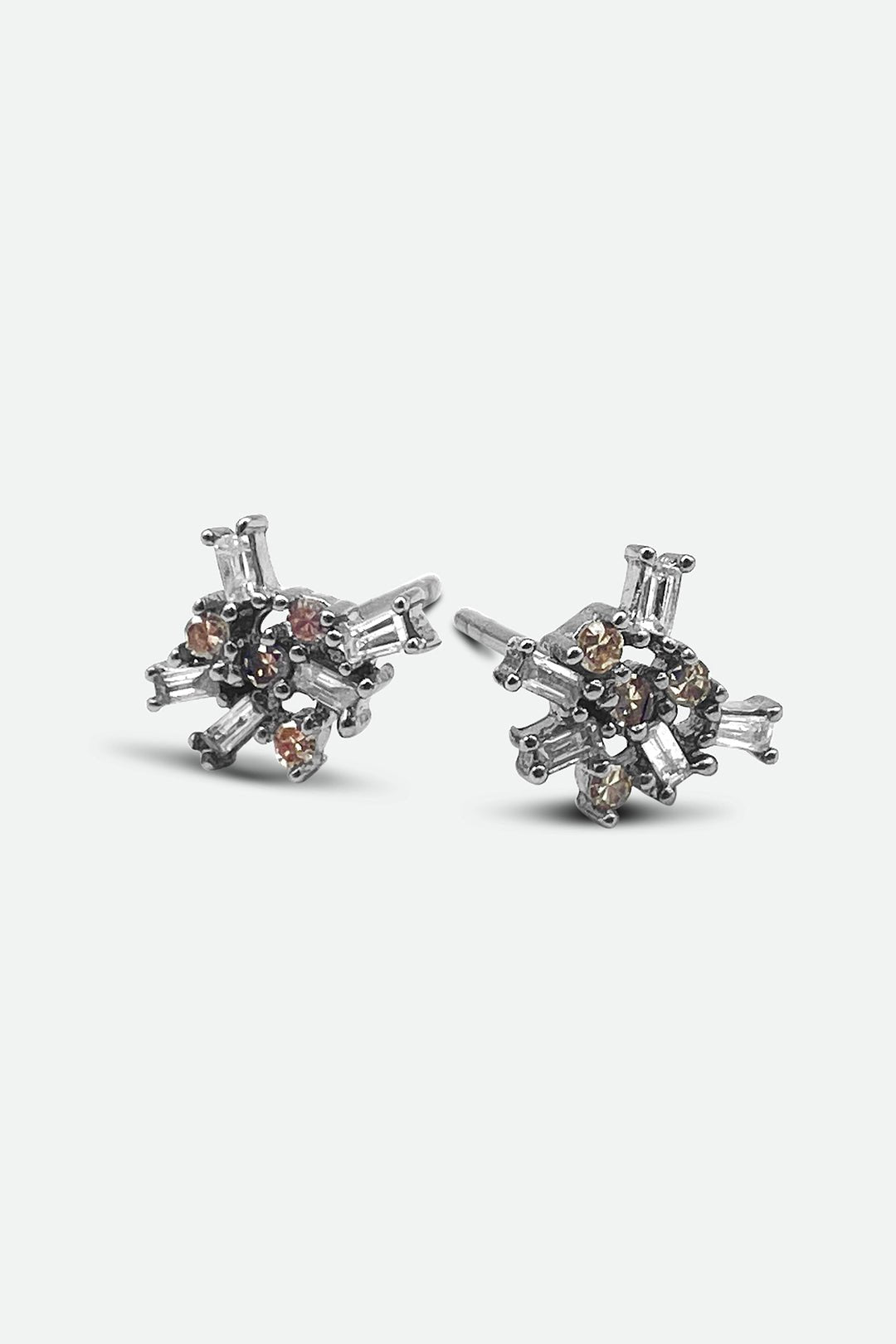 Diamond Baguette Cluster Studs - Jarbo