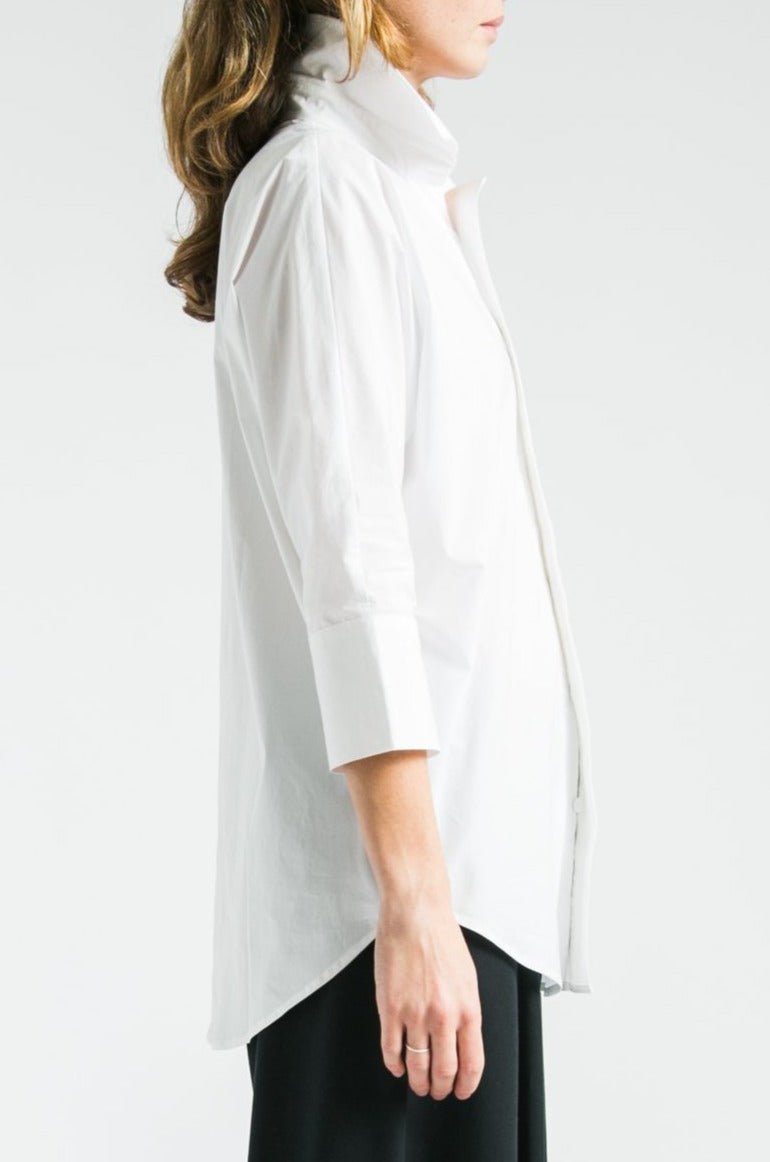 DOLMAN SLEEVE SHIRT IN COTTON POPLIN STRETCH - Jarbo