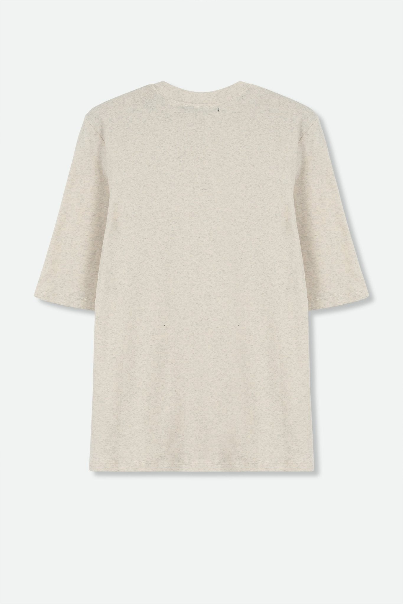 ELBOW SLEEVE CREW IN HEATHERED PIMA COTTON - Jarbo