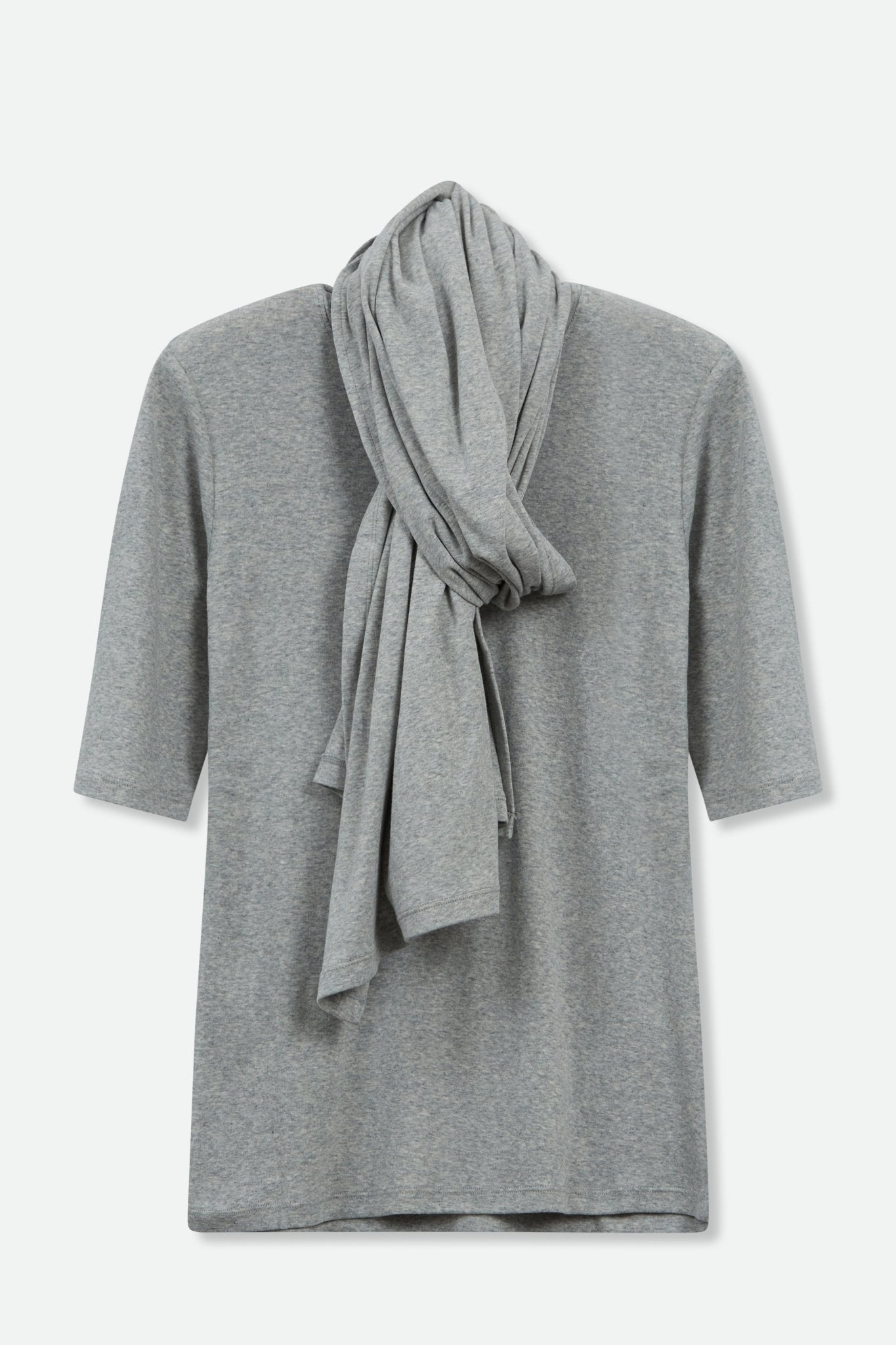 ELBOW SLEEVE CREW IN HEATHERED PIMA COTTON - Jarbo